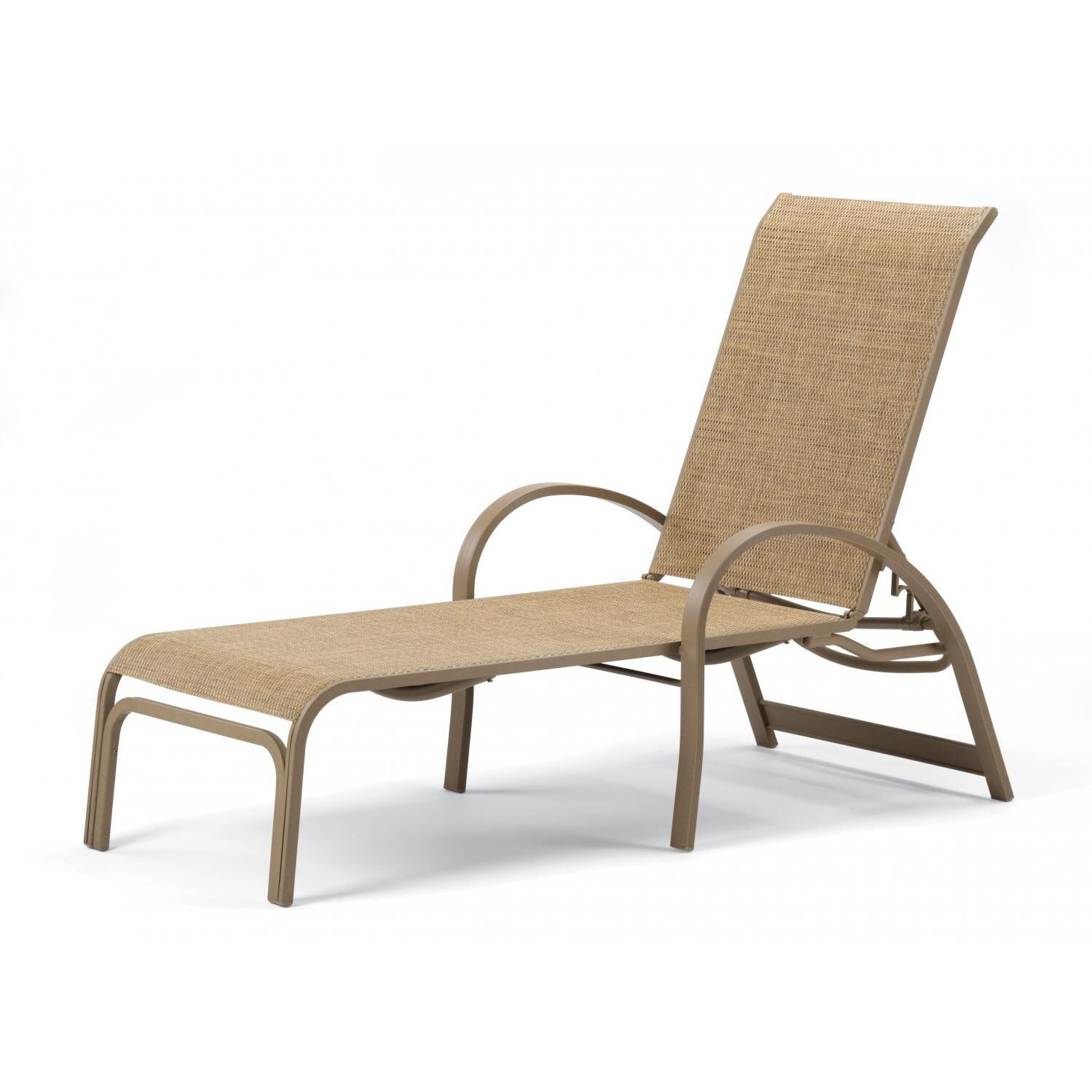 Aruba II Aluminum Stacking Chaise Lounge With Sling Seating By Telescope Casual thumbnail