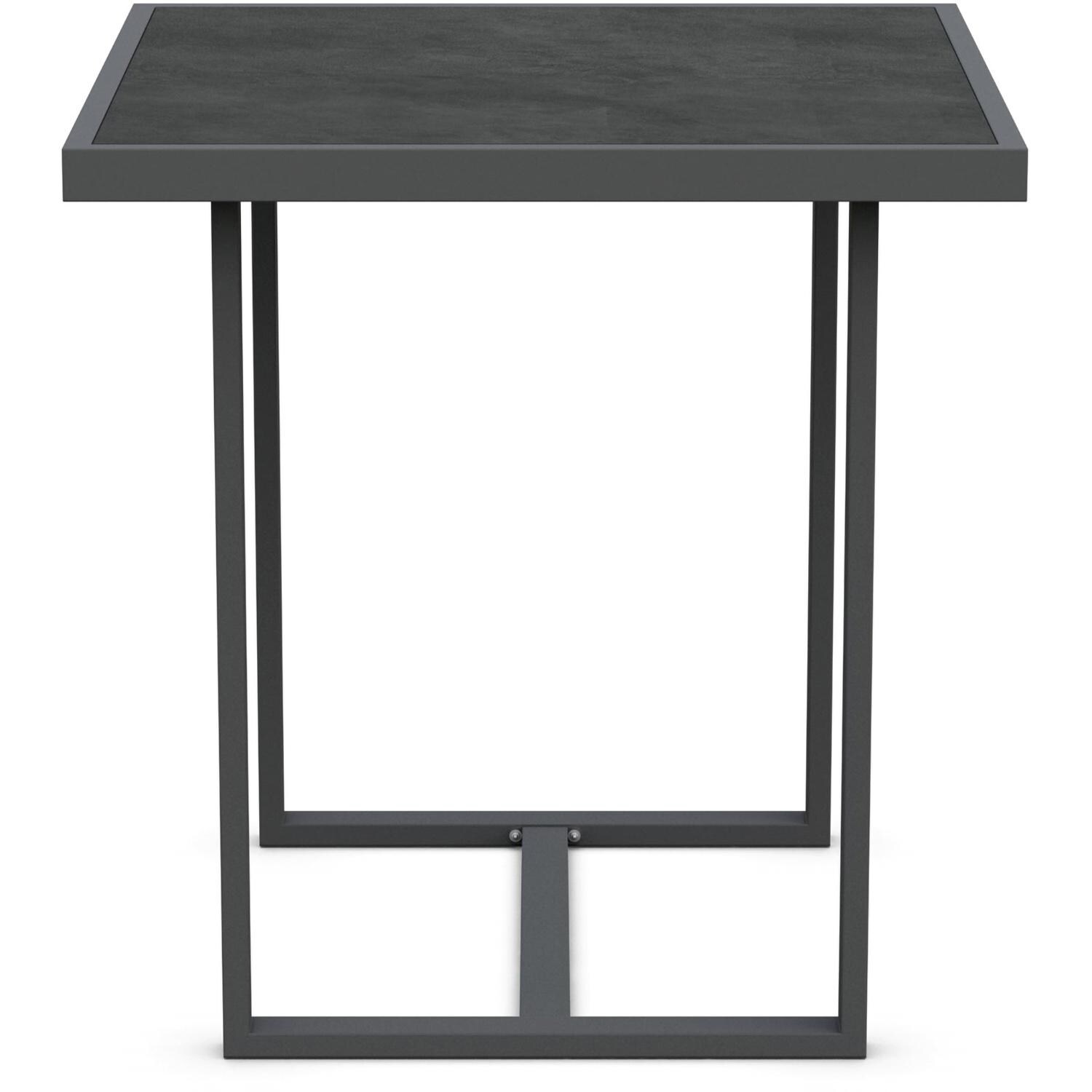 Azzurro Living Pavia 35 Inch Charcoal Aluminum Counter Table W/ Micron Dekton Top - Side - White Background thumbnail