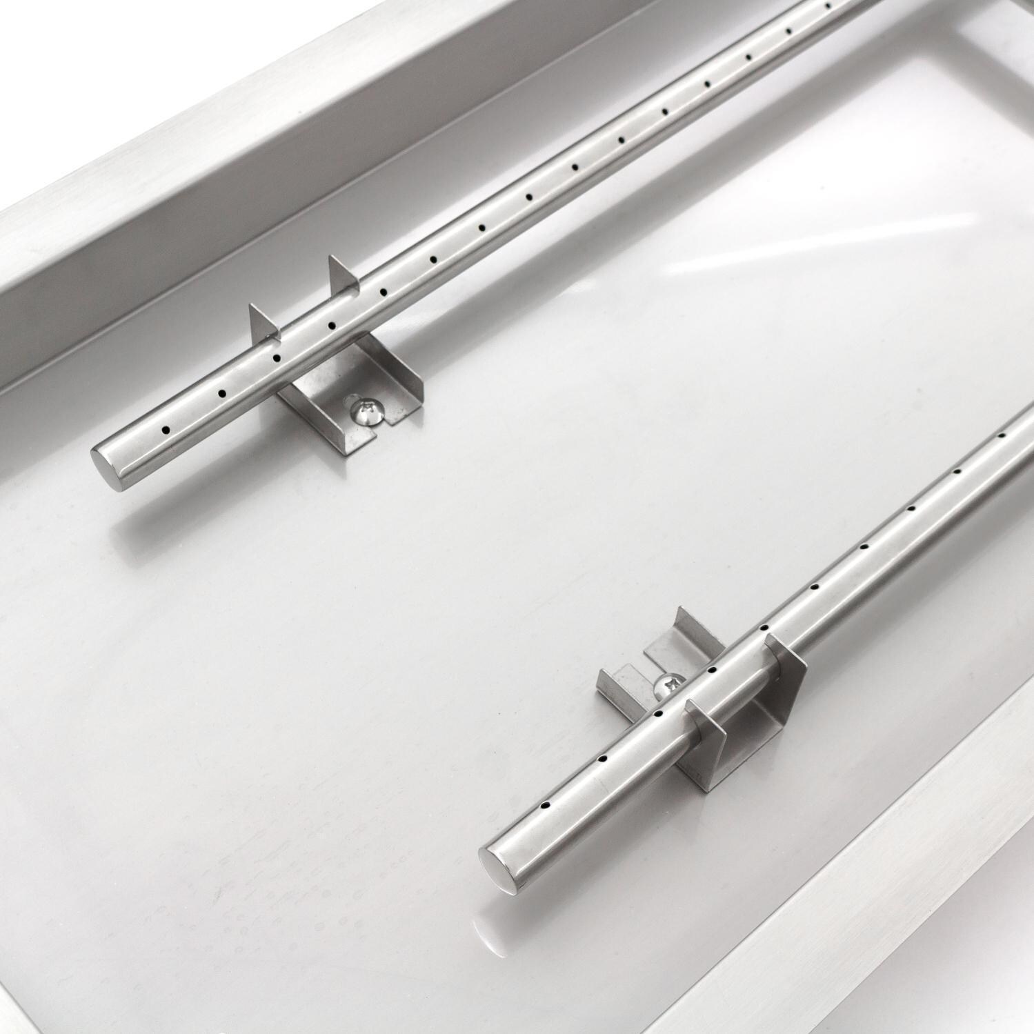  BBQGuys Signature Series 48-Inch Rectangular Natural Gas Drop-In Pan With H-Burner - Burner Detail thumbnail