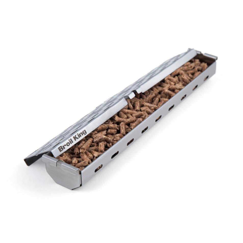 Broil King Stainless Steel Pellet Smoker Box - 60181 - With Chips - White Background thumbnail