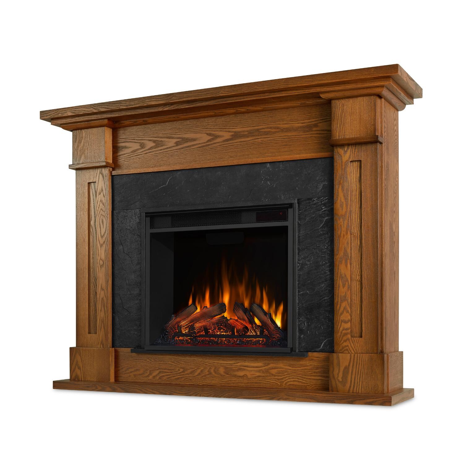 Real Flame - 6030E-BO - Kipling 53-Inch Electric Fireplace With Mantel - Burnished Oak - Front thumbnail