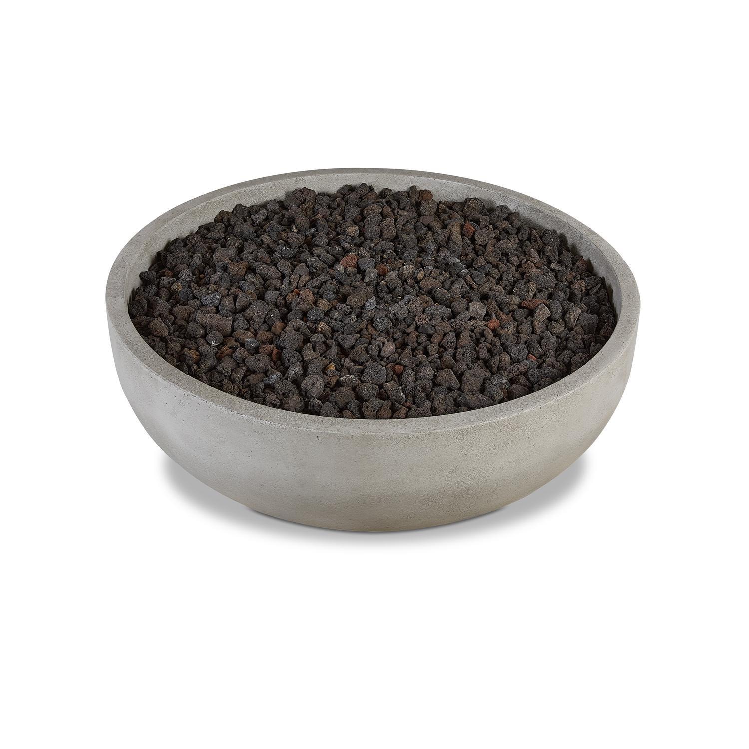 Grand Lake 522LP-FOG 38 Inch Round Concrete Propane Fire Bowl in Fog by BBQGuys Signature - Top View - White Background thumbnail