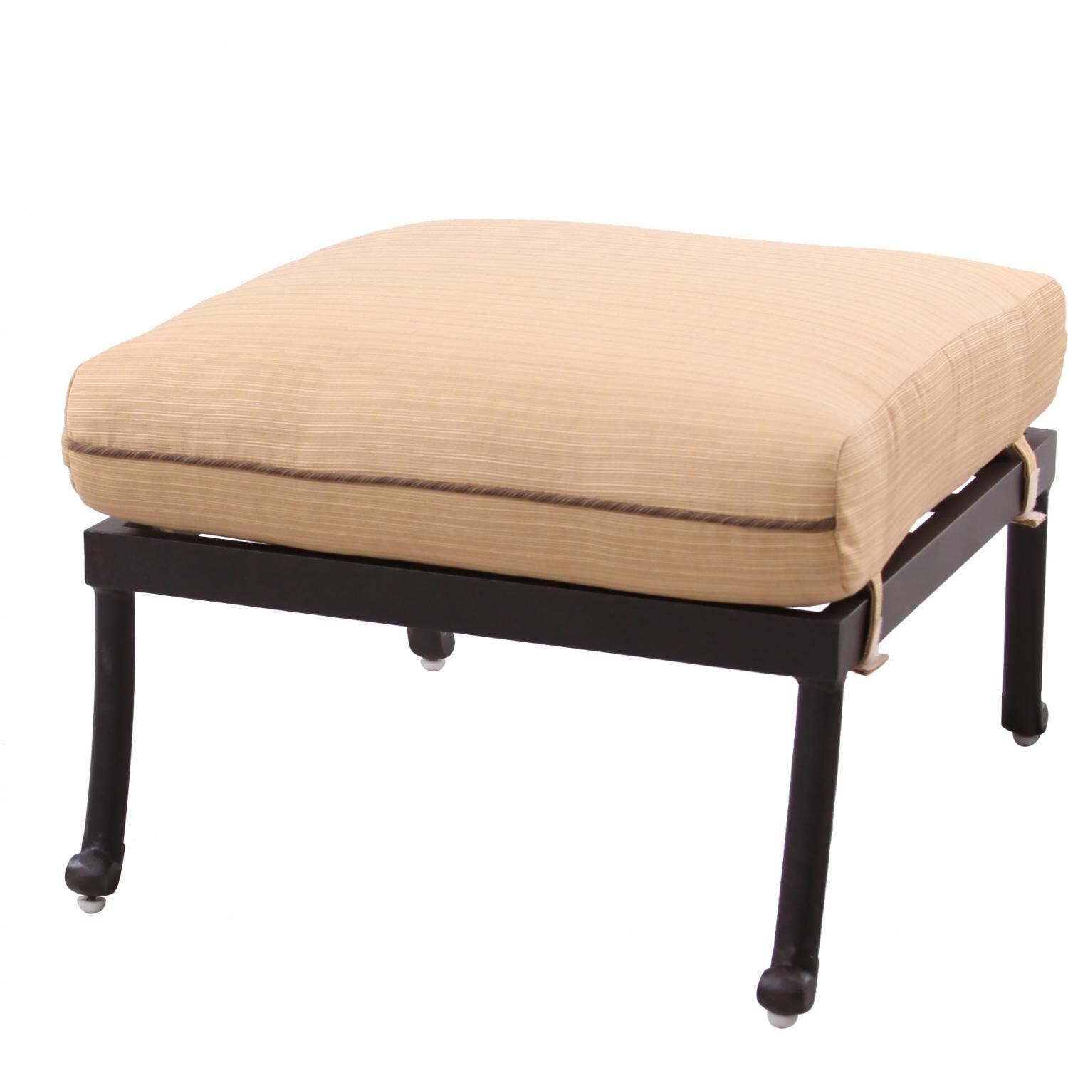 Santa Anita Cast Aluminum Ottoman in Antique Bronze/Sesame Sunbrella by Darlee