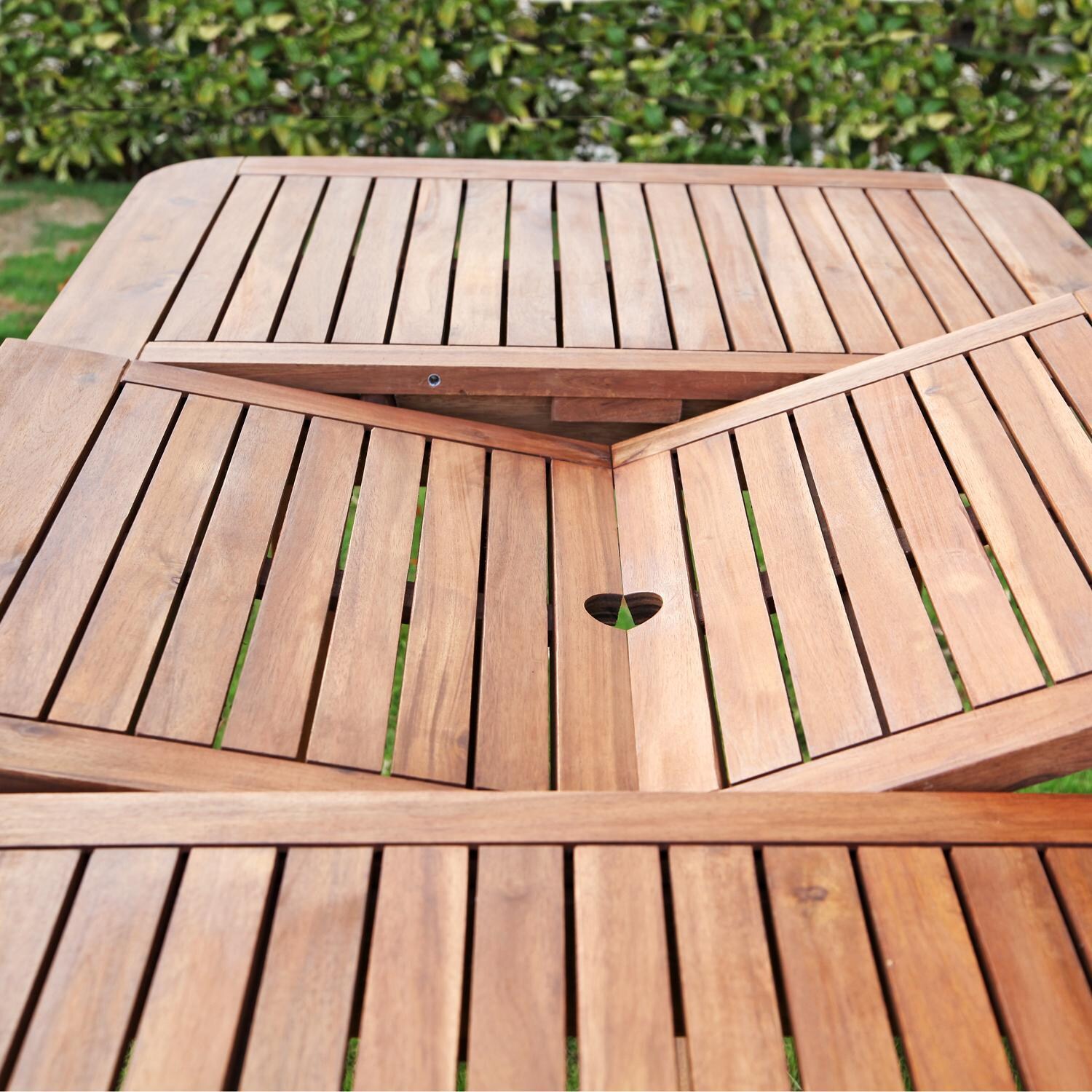 Ultimate Patio Camille Way 7 Piece Acacia Patio Dining Set - Extension Detail thumbnail