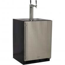 Marvel 24-Inch 5.7 Cu. Ft. Right Hinge Built-in Twin Tap Beer Dispenser - Stainless Steel - ML24BNS2RS