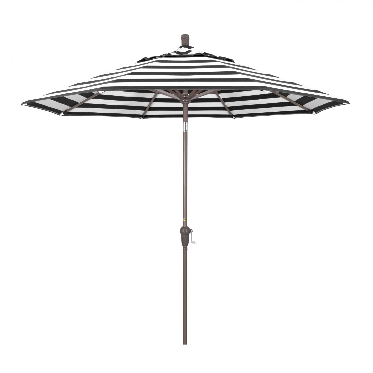 California Umbrella Sunset Series 9 Ft Octagonal Aluminum Auto Tilt Patio Umbrella W/ Crank Lift - Champagne Frame / Sunbrella Cabana Classic Canopy thumbnail