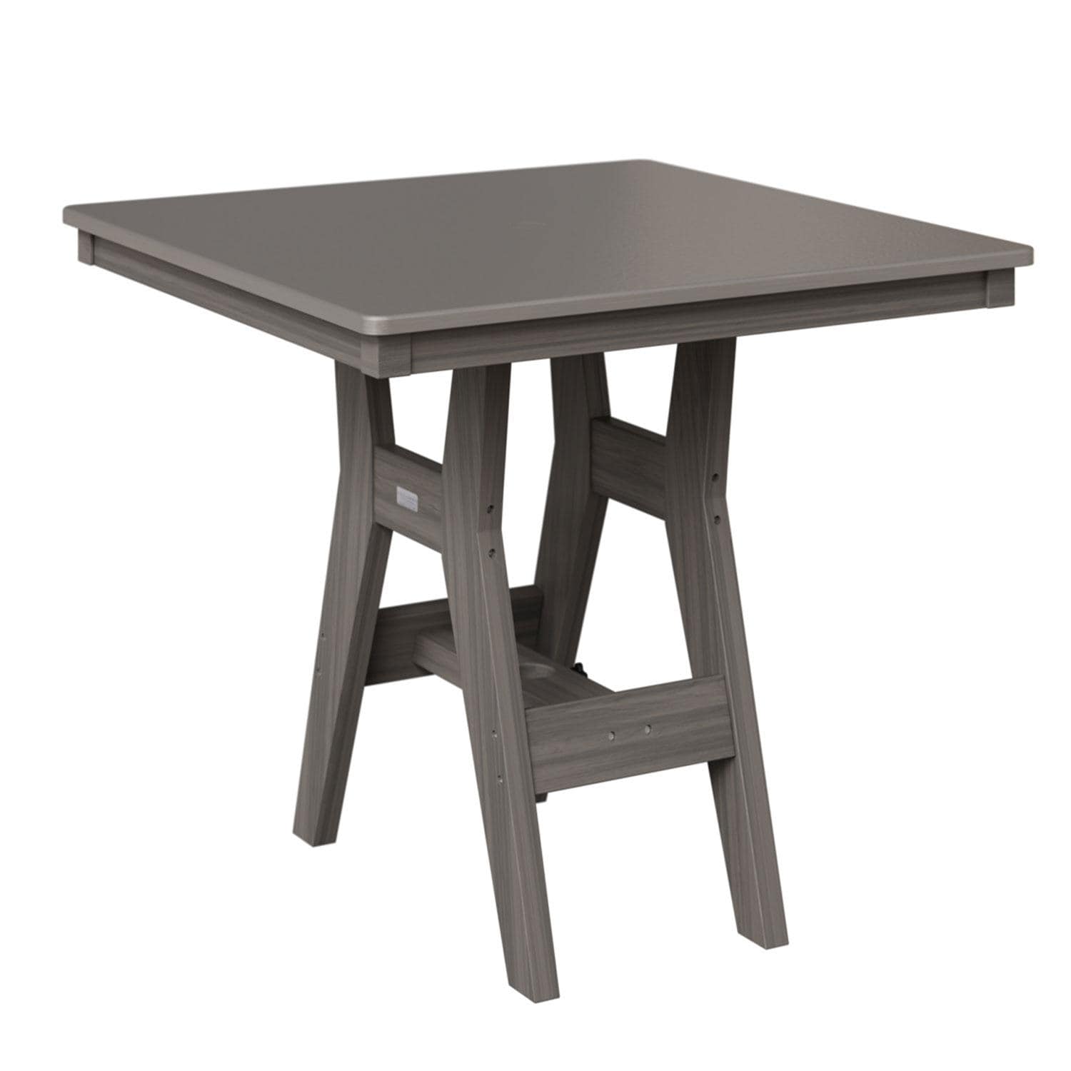 Harbor 33-in Recycled Plastic Square Dining Table in Silver/Coastal Grey by Berlin Gardens - White Background thumbnail