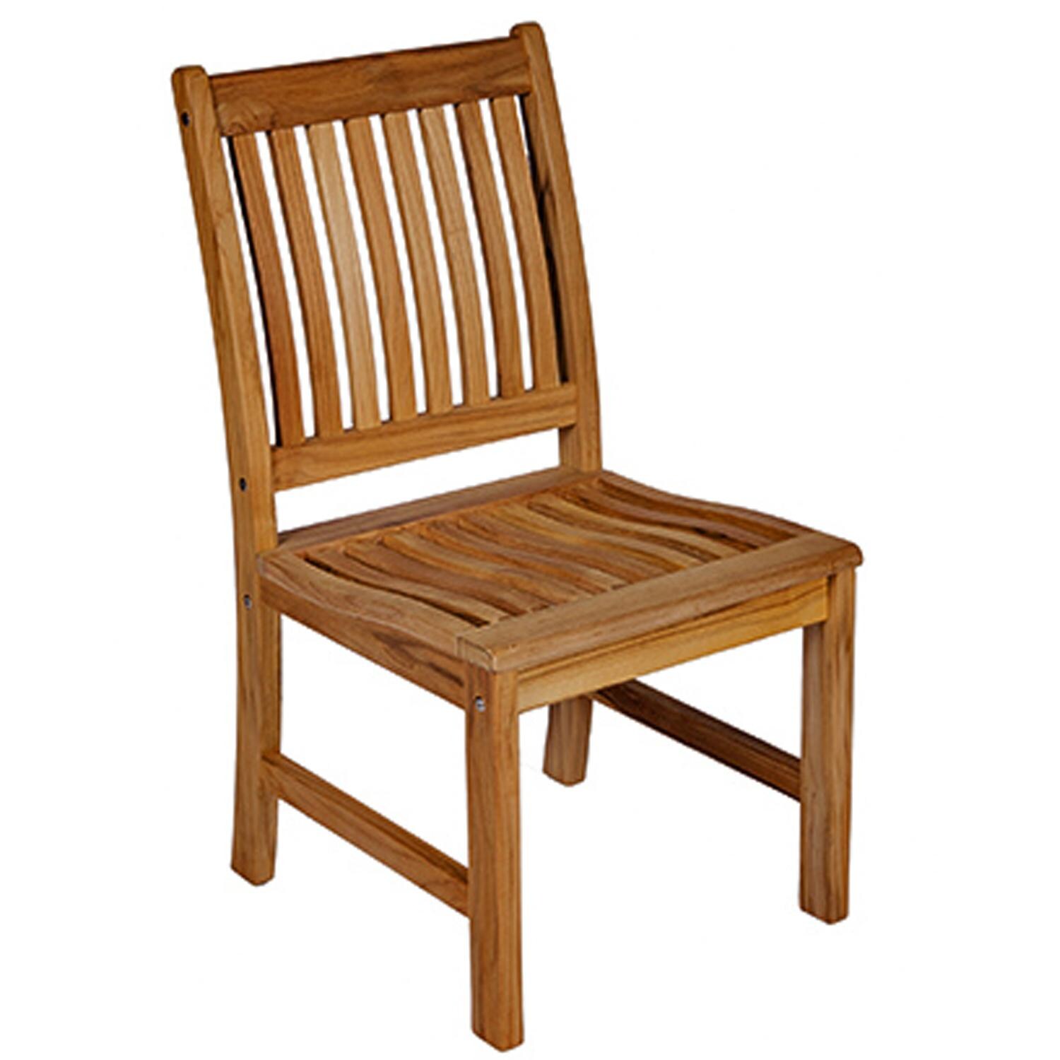 Compass Teak Patio Dining Side Chair by Royal Teak Collection - White Background thumbnail