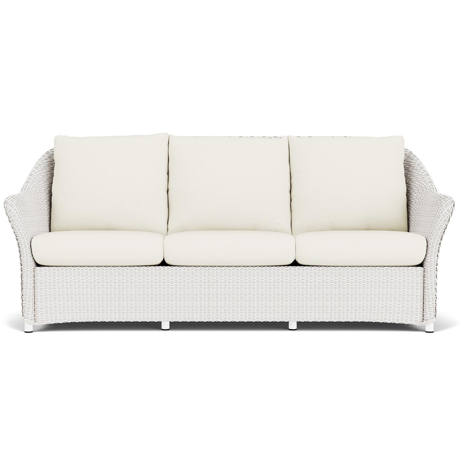 Weekend Retreat Lloyd Loom Sofa in White/Sailcloth Salt by Lloyd Flanders