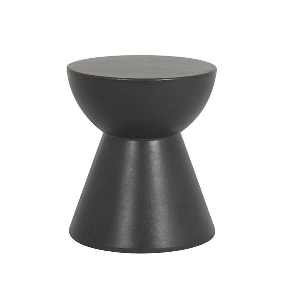 Sunset West - 6203-DRET - Bazaar 17-Inch Round GFRC Patio End Table - Dark Grey - Table - White Background thumbnail