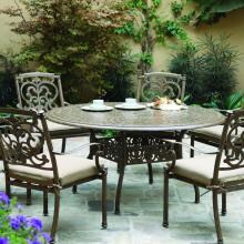 Darlee Santa Barbara 7 Piece Cast Aluminum Patio Dining Set With Round Table - Antique Bronze image