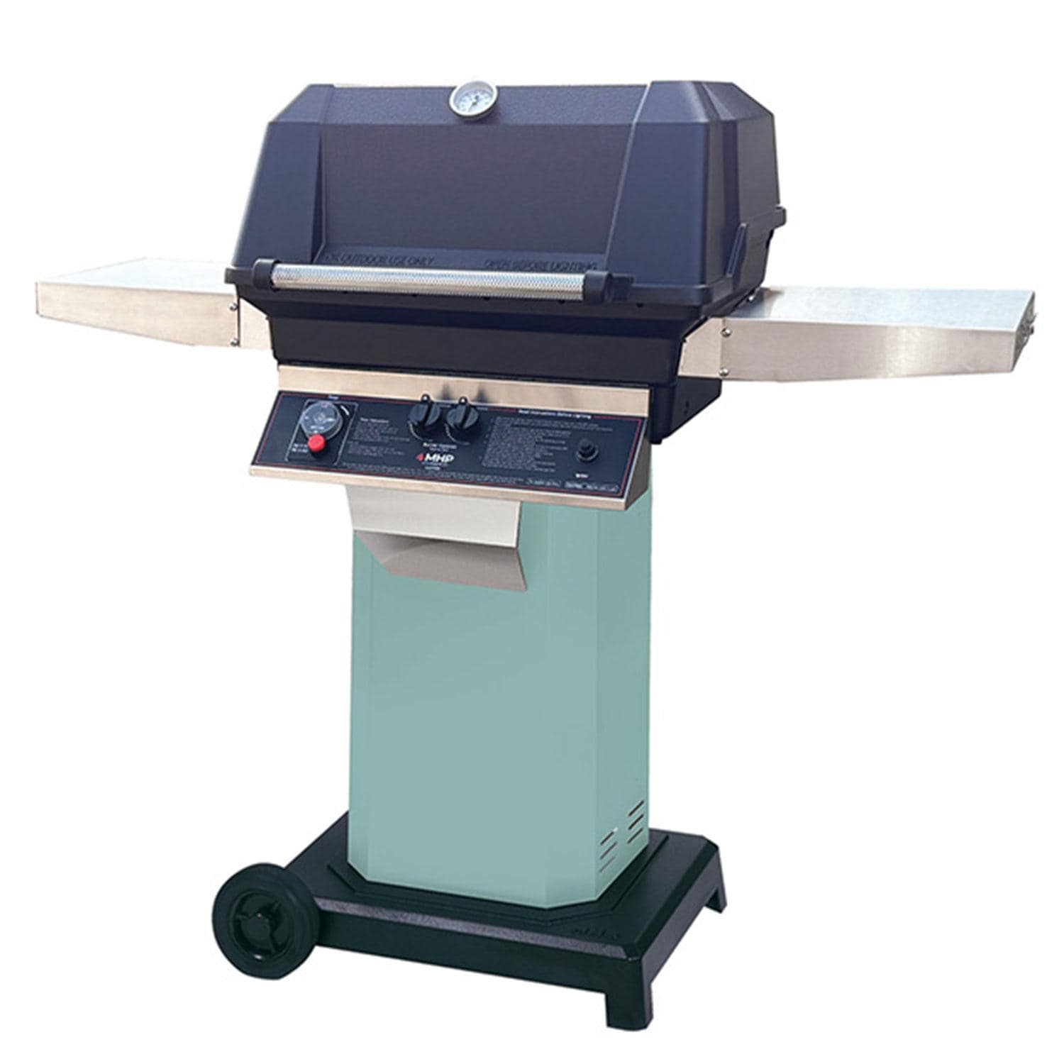 MHP Propane Timer Grill w/ Aqua Fire Grill Column & Portable Base - Display - White Background thumbnail