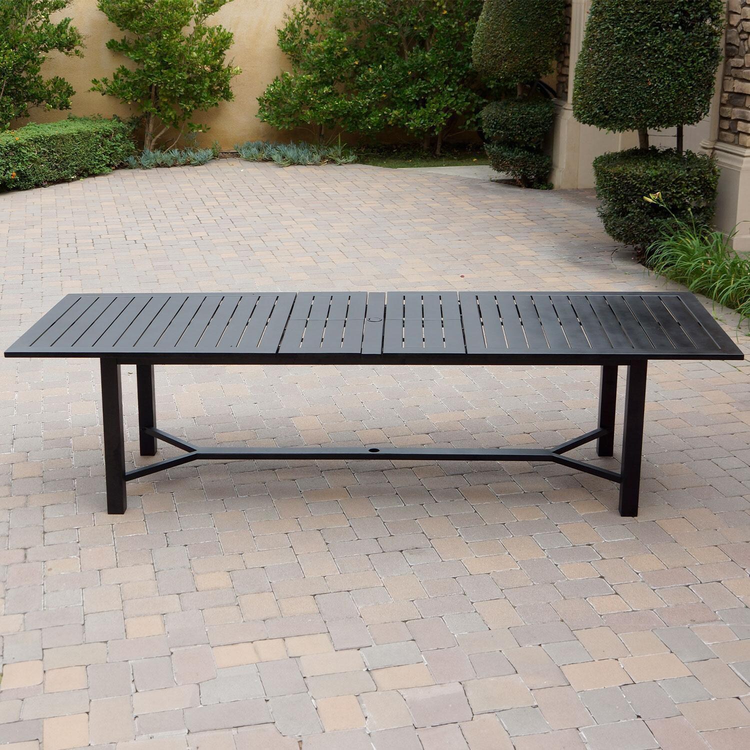 Atlantis 118 X 40 Inch Aluminum Extendable Dining Table in Antique Bronze by Darlee