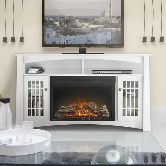 Napoleon NEFP27-0815W Adele Electric Fireplace Media Console - White - Lifestyle thumbnail