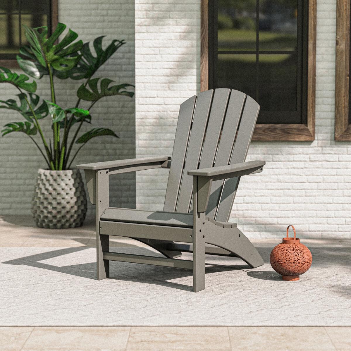 Nautical Recycled Plastic Adirondack in Slate Gray by POLYWOOD