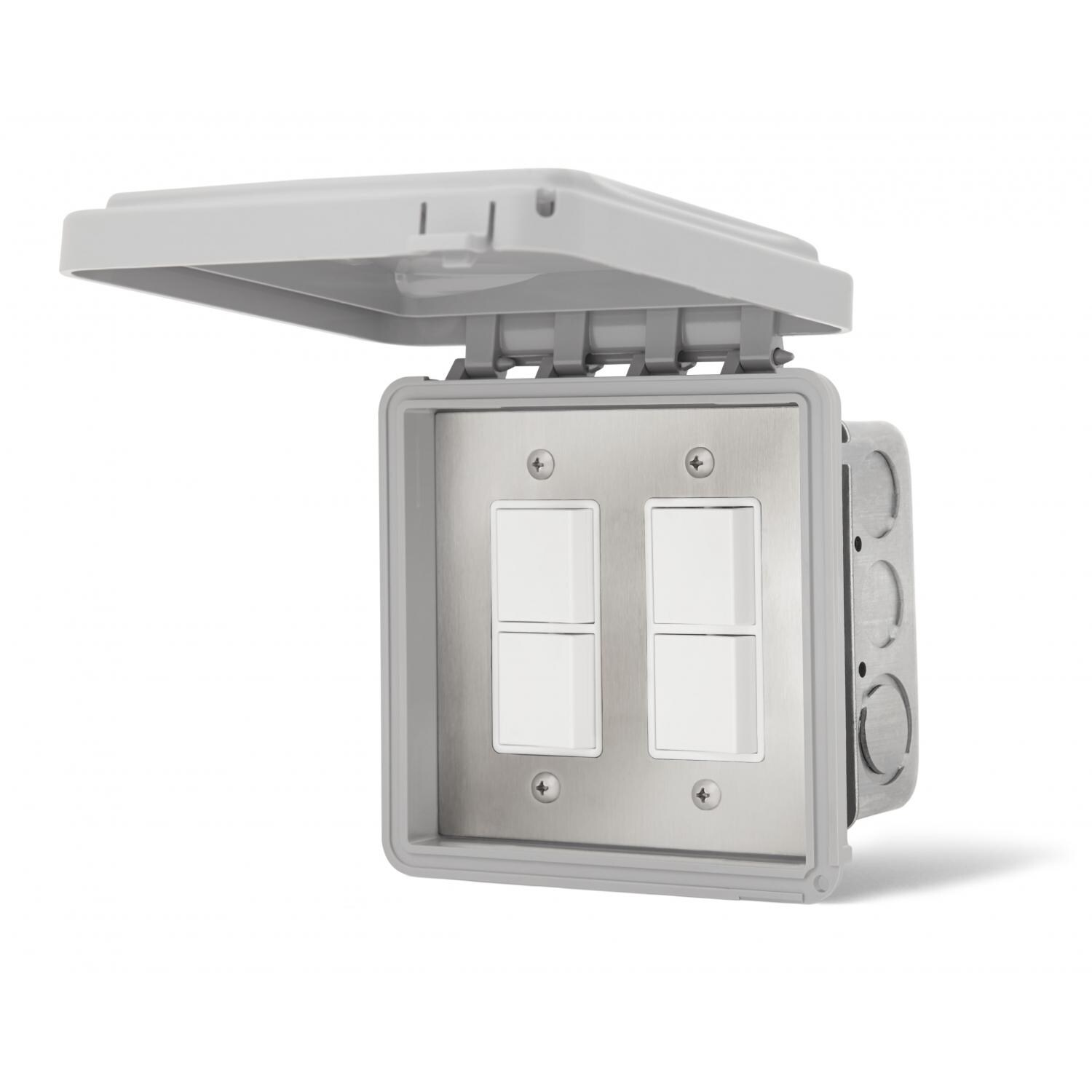 Infratech 240V Flush Mount In-Wall Weatherproof Dual Stacked Duplex Switch - 14-4315 thumbnail