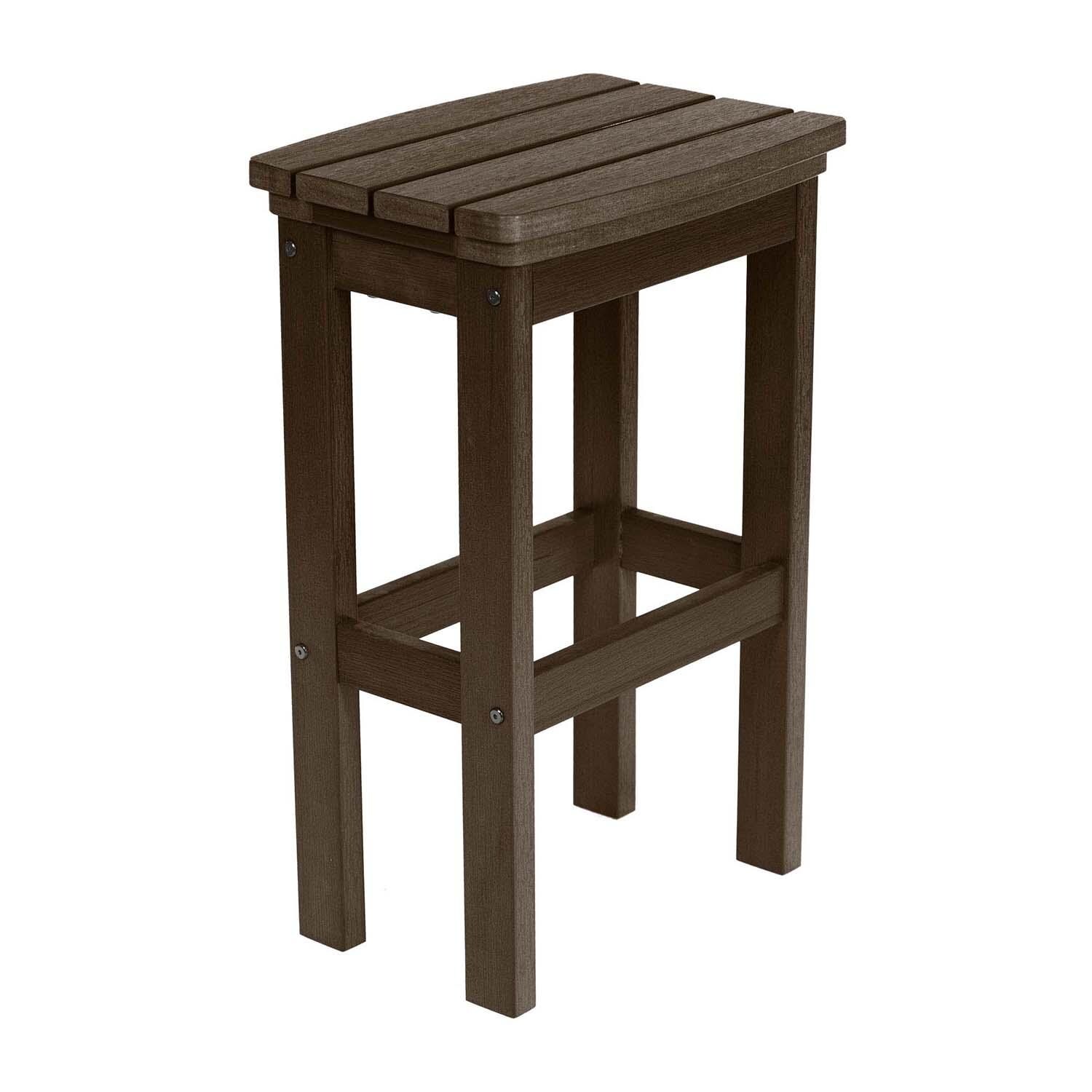 Hart Lane Polyresin Bar Stool in Weathered Acorn By Lakeview Outdoor Designs - White Background thumbnail