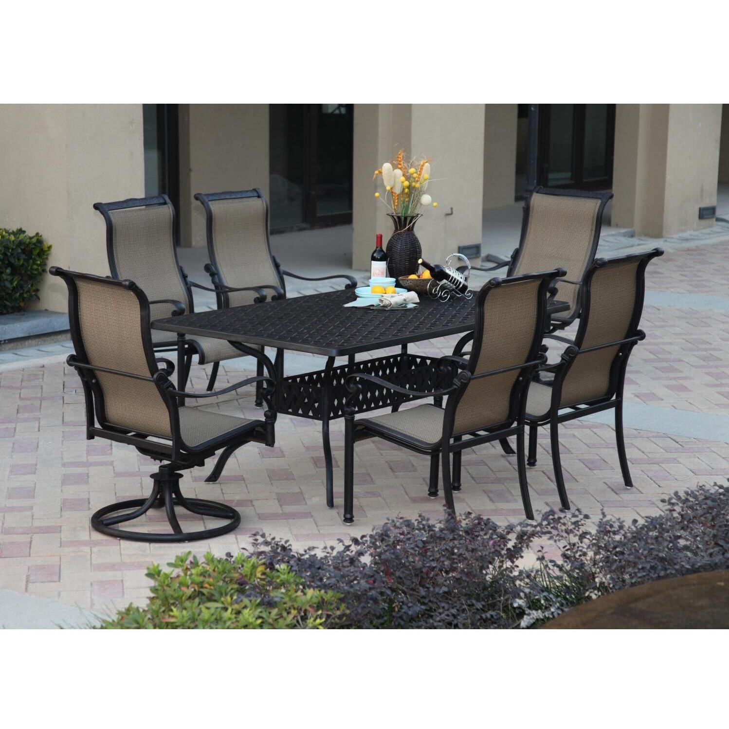 Darlee Monterey 6-Person Patio Dining Set - Antique Bronze