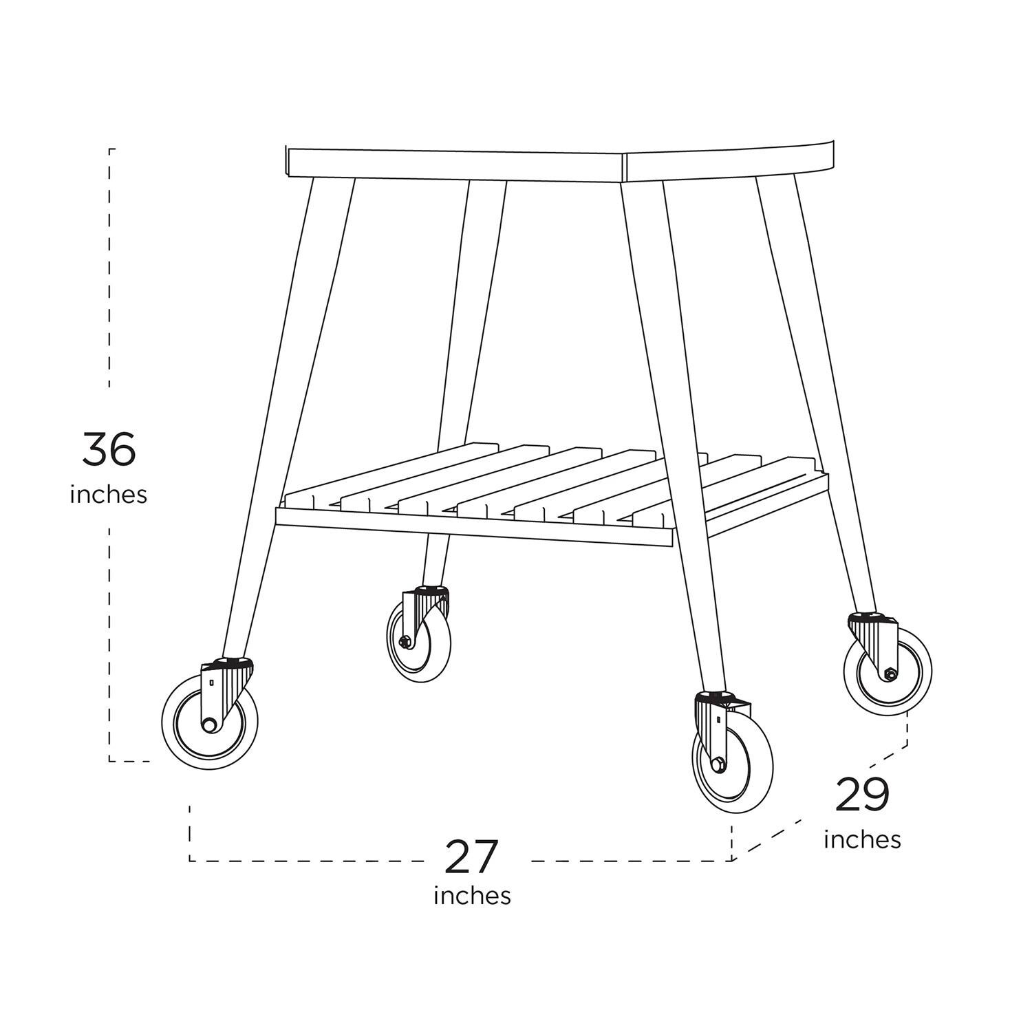 WPPO WKI-TRO50 Wheeled Trolley for Infinity 55 Oven - Dimensional thumbnail