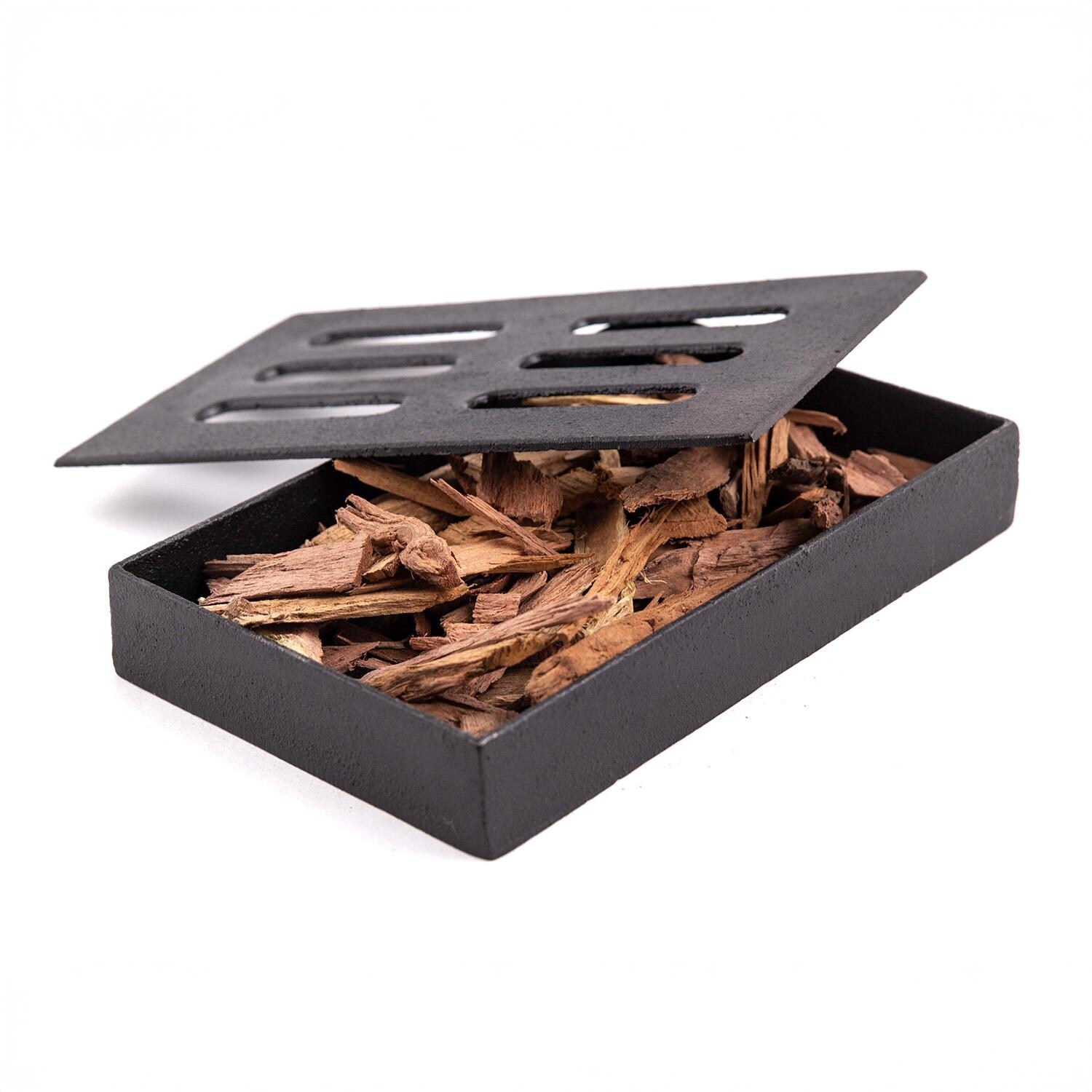 GrillPro Mesquite Wood Chips - 200 - In Cast Iron Smoke Box - White Background thumbnail