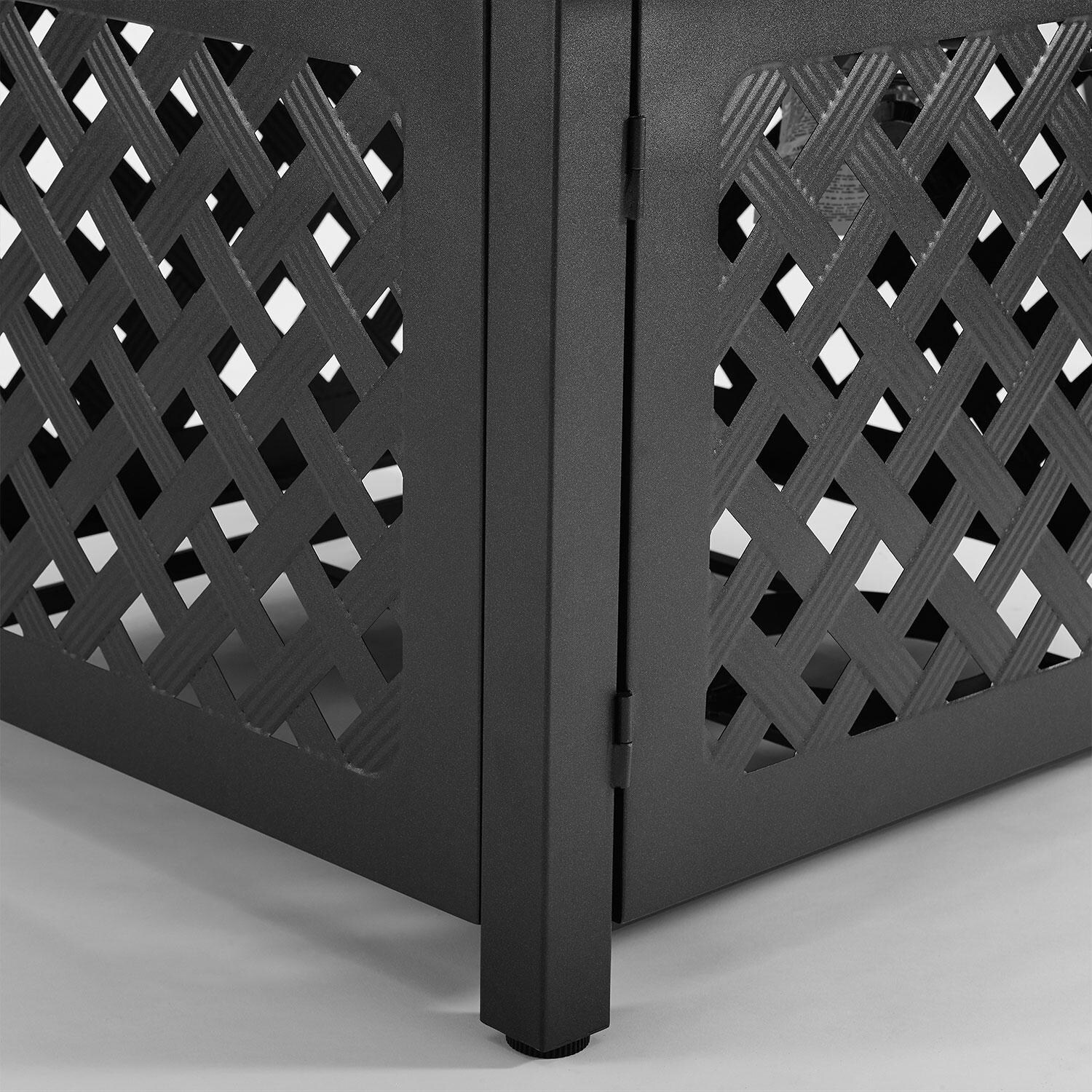 Ultimate Patio UP-92417WB-SG 6Pc Wicker Outdoor Sofa Set W/ Fire Table in Sangria - Fire Table Bottom Corner - Detail thumbnail