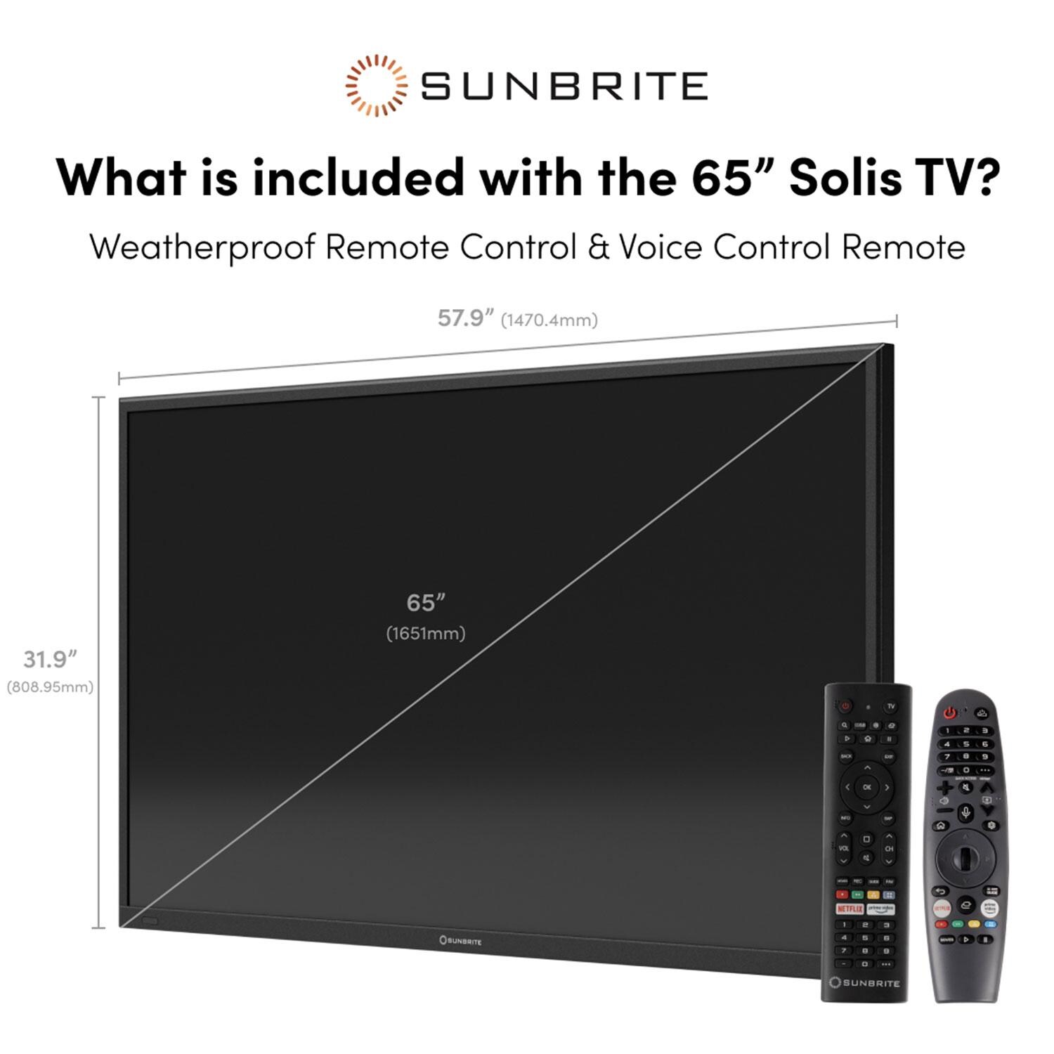 SunBriteTV SB-FS-65-BL Solis Series 65-in Full Sun 4K UHD HDR Outdoor TV - What's Included - Detail thumbnail