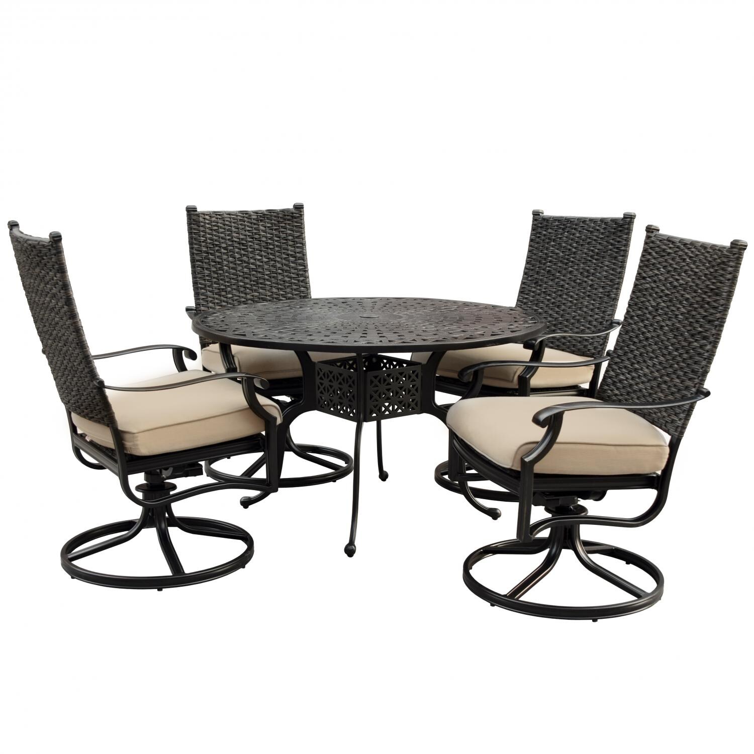 Carondelet 5 Piece Wicker Patio Dining Set W/ 48-Inch ...