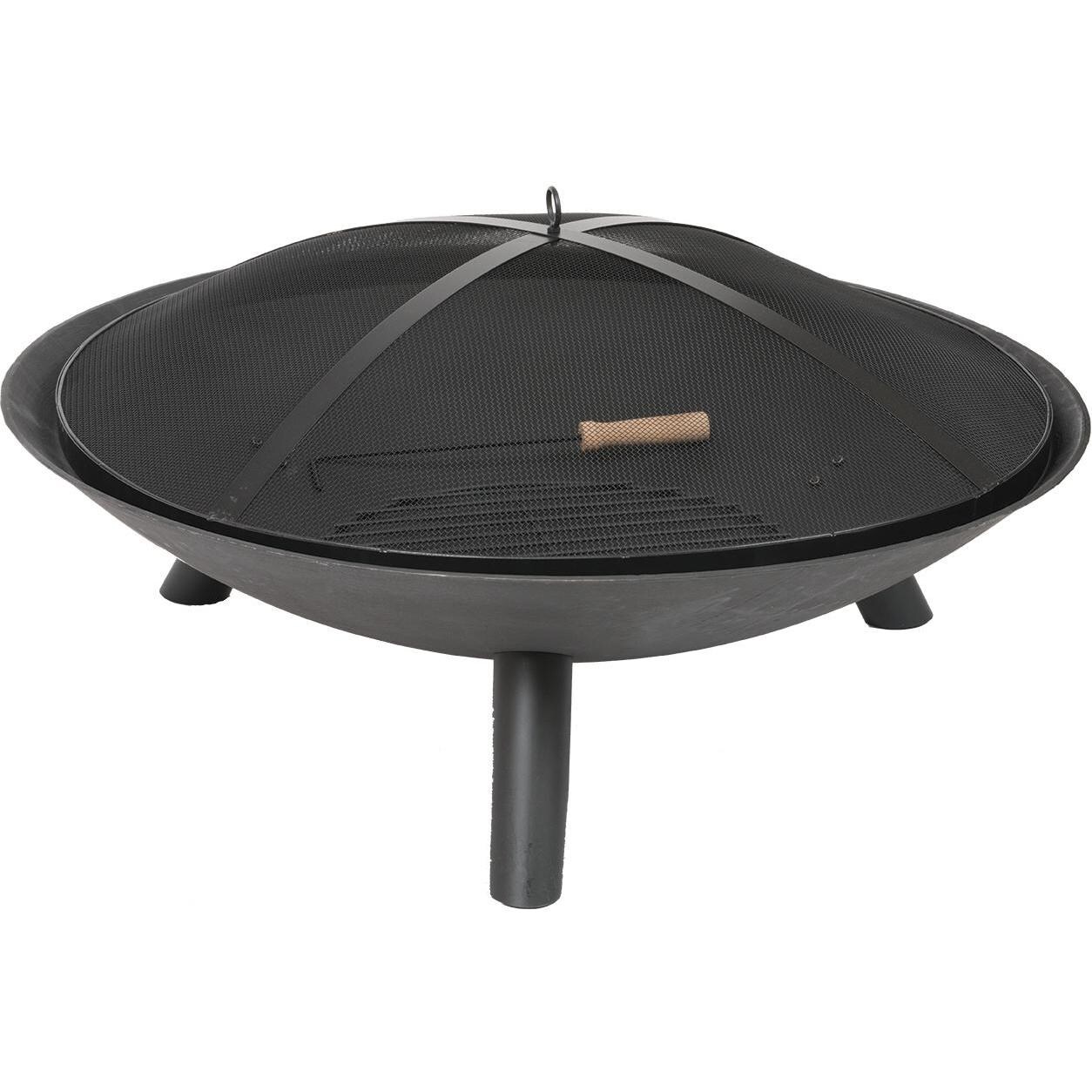 Deep Bowl 36 Inch Round Cast Iron Wood-Burning Fire Pit in Brown by Dagan Industries