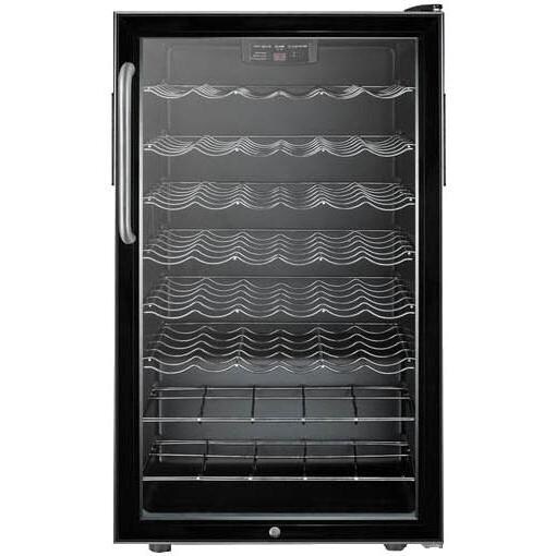 Summit 40 Bottle Built-In / Freestanding Commercial Wine Cellar / Cooler With Towel Bar Handle - Black - SWC525LBI7TB thumbnail