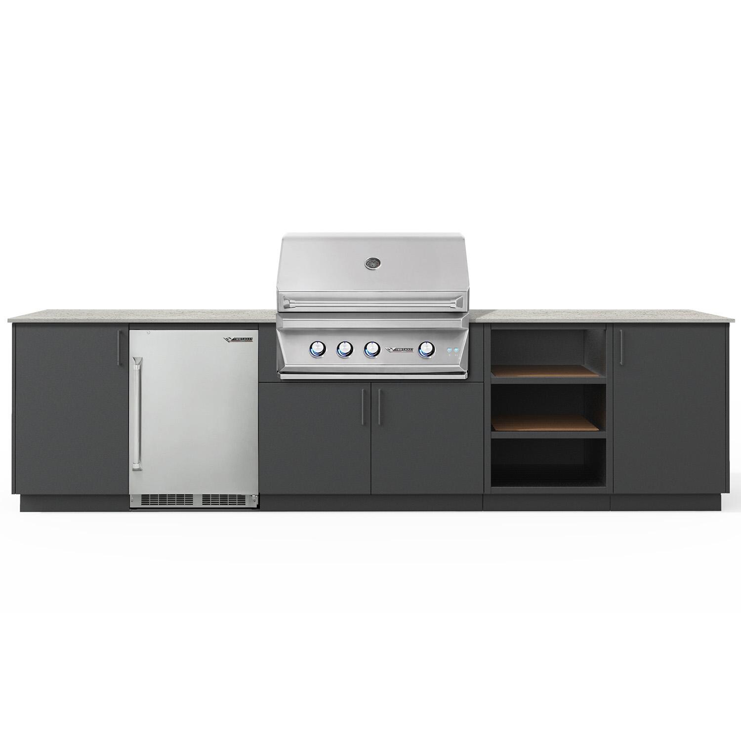 Urban Bonfire B-Taiga-36-TwinEagles-Keon-Anthracite Taiga 36 Outdoor Kitchen w/ Twin Eagles Propane Grill, Refrigerator, Keon Countertop & Anthracite Finish thumbnail