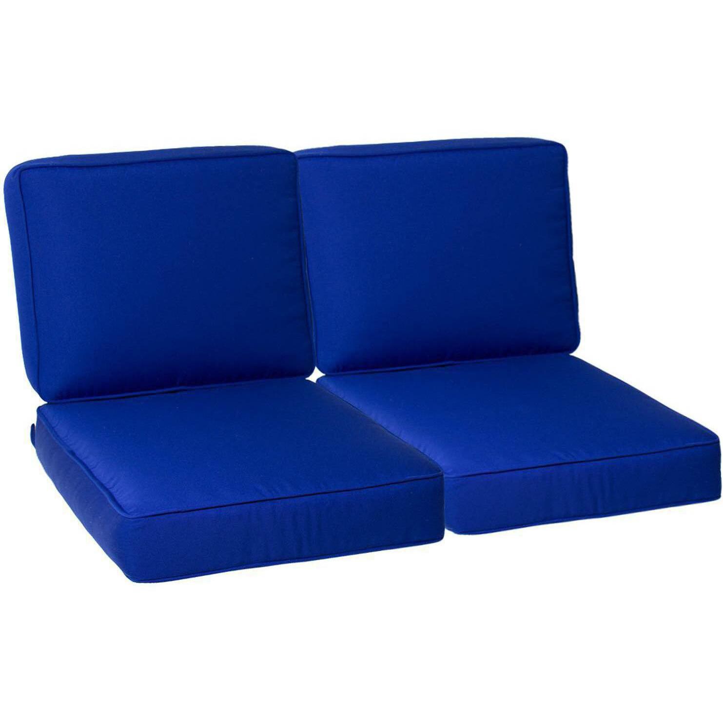 UltimatePatio.com Small Replacement Outdoor Loveseat Cushion Set With Piping - Canvas True Blue thumbnail