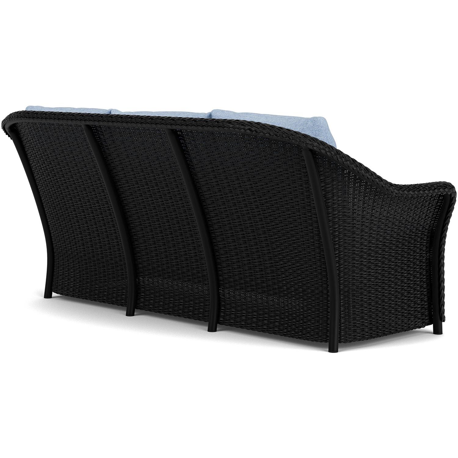 Lloyd Flanders Weekend Retreat Sofa in Ebony Finish W/ Demo Skyway Fabric - Back Right thumbnail