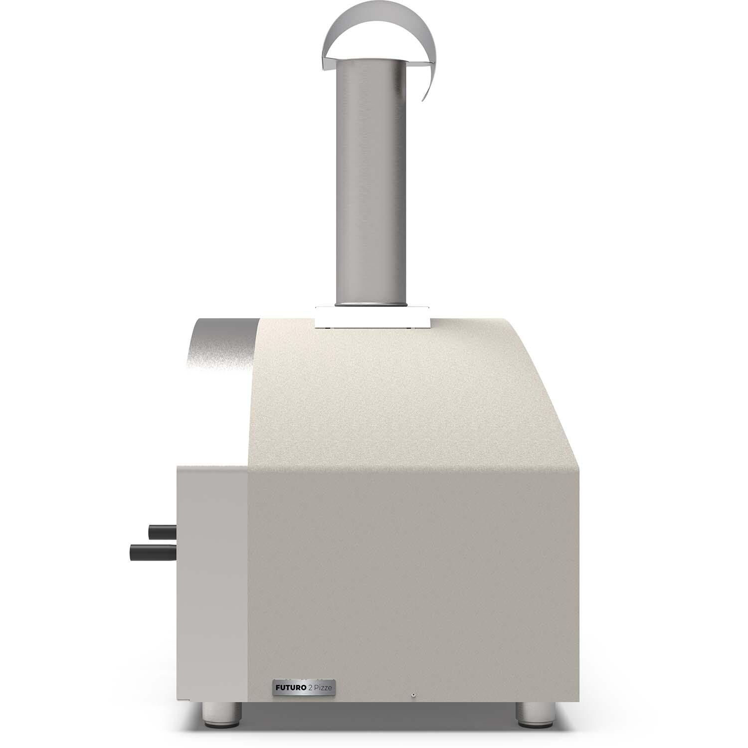 Alfa FXFT-2P-MWS-U Futuro 2 Pizze Natural Gas Pizza Oven - White Stone - Right Side View - White Background thumbnail