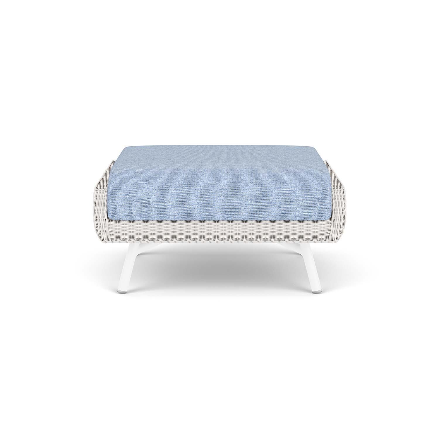 Essence Lloyd Loom Ottoman in White/Demo Skyway by Lloyd Flanders