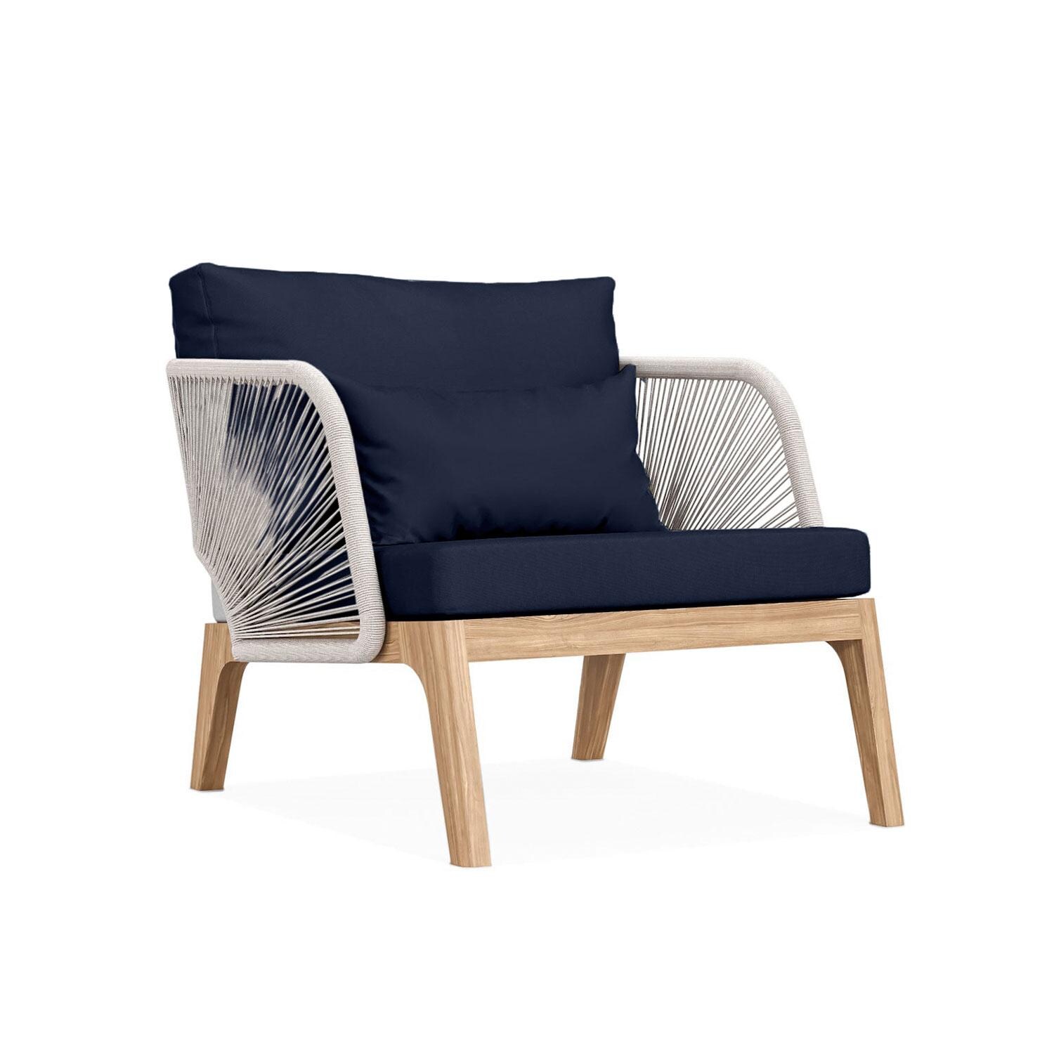 Willowlake Teak Club Chair in Indigo by Lakeview Outdoor Designs - White Background thumbnail