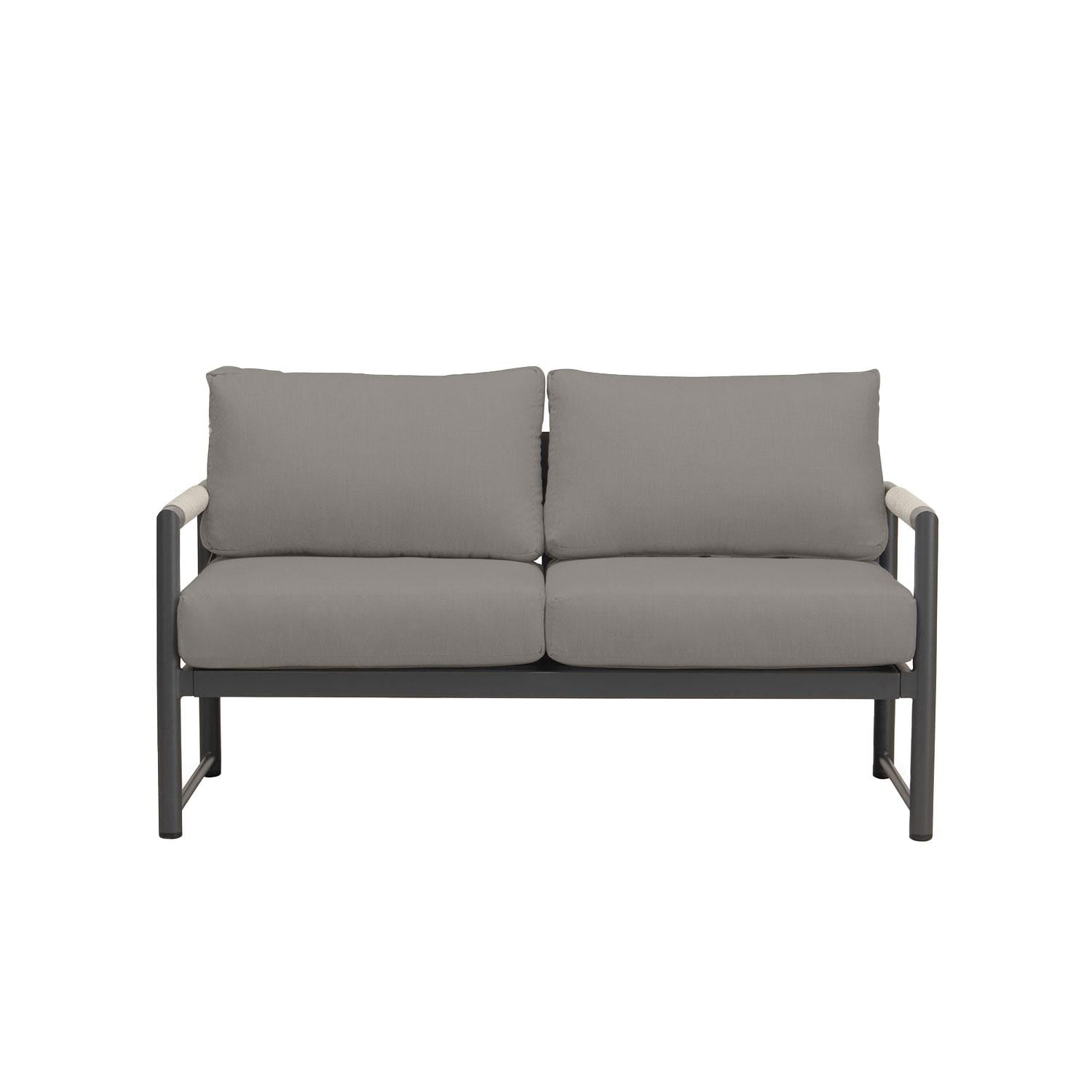 Lakeview Outdoor Designs Avenue Bay 2 Person Aluminum Loveseat in Slate/Canvas Charcoal by - AVEBAY-SL-PG-LS-CC