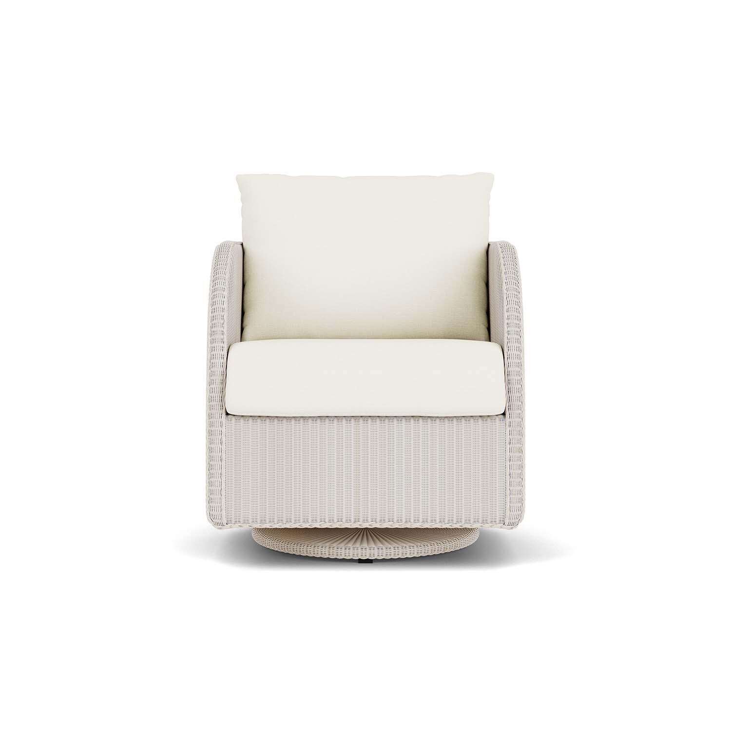 Essence Lloyd Loom Swivel Glider Club Chair in Antique White/Sailcloth Salt by Lloyd Flanders