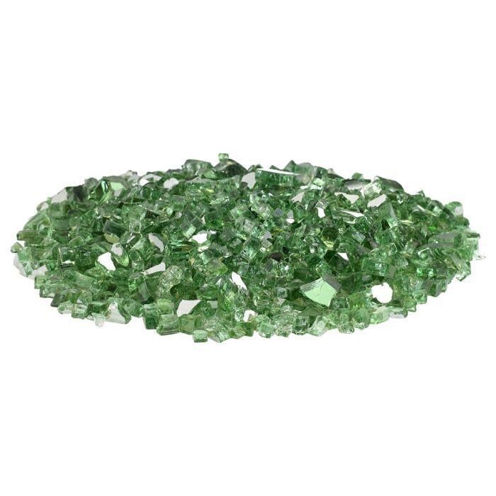 BBQGuys Signature AFF-EVGRRF-10-J 1/4-in Evergreen Reflective Fire Glass - Glass Pile - White Background thumbnail