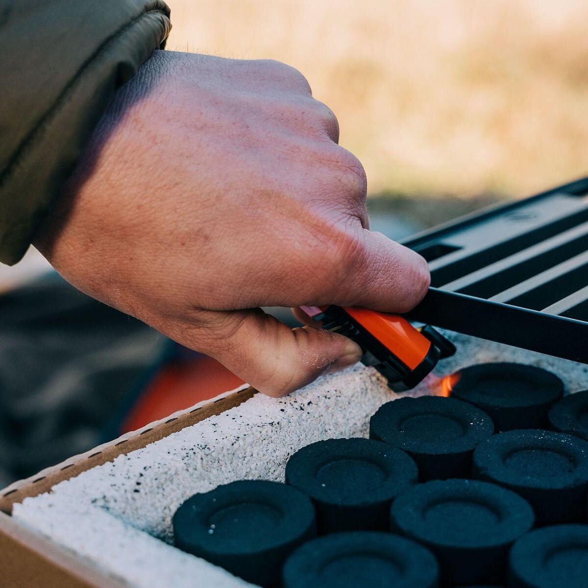 Fire & Flavor FFG6 HERO Butane Lighter Lighting the Charcoal Pods thumbnail