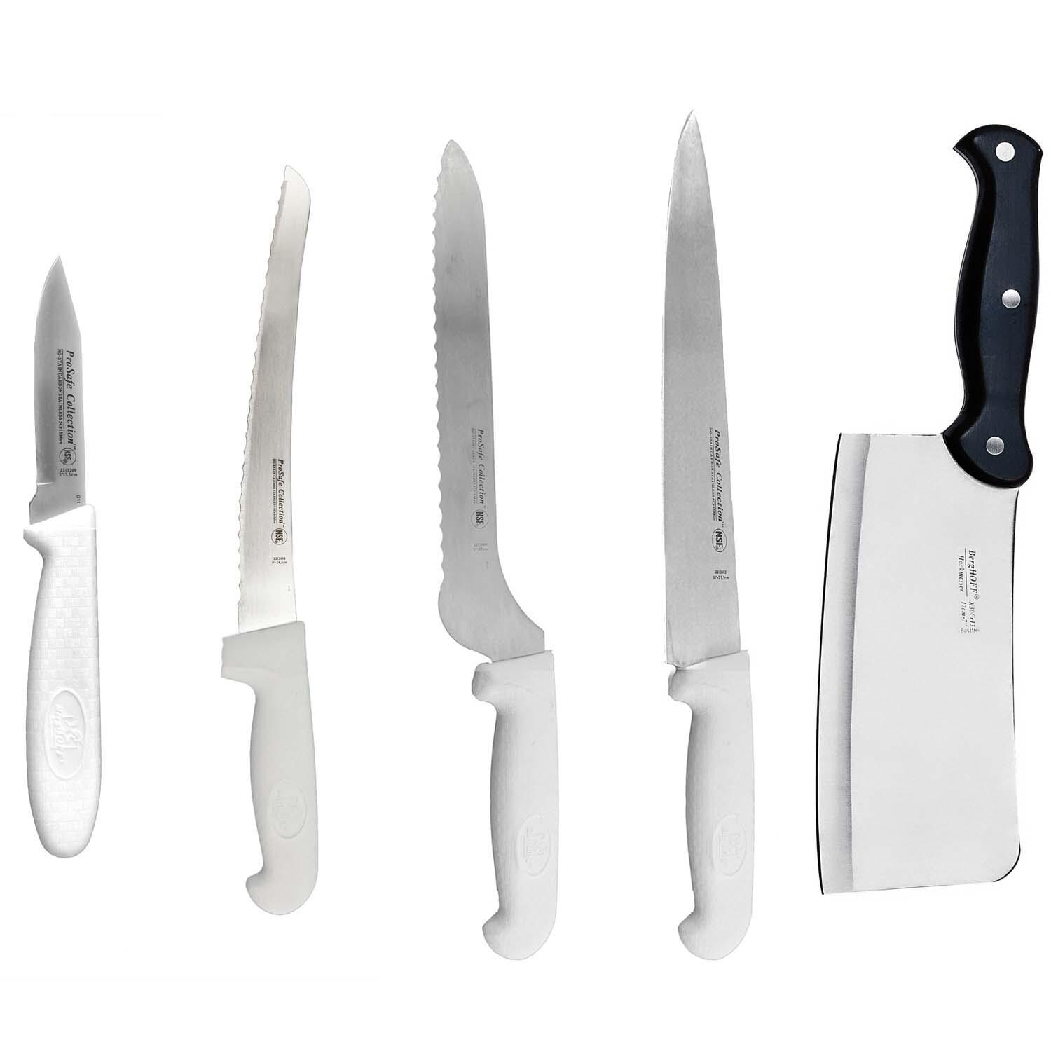 BergHOFF 5 Pc Ergonomic Kitchen Knife Set w/ Cleaver