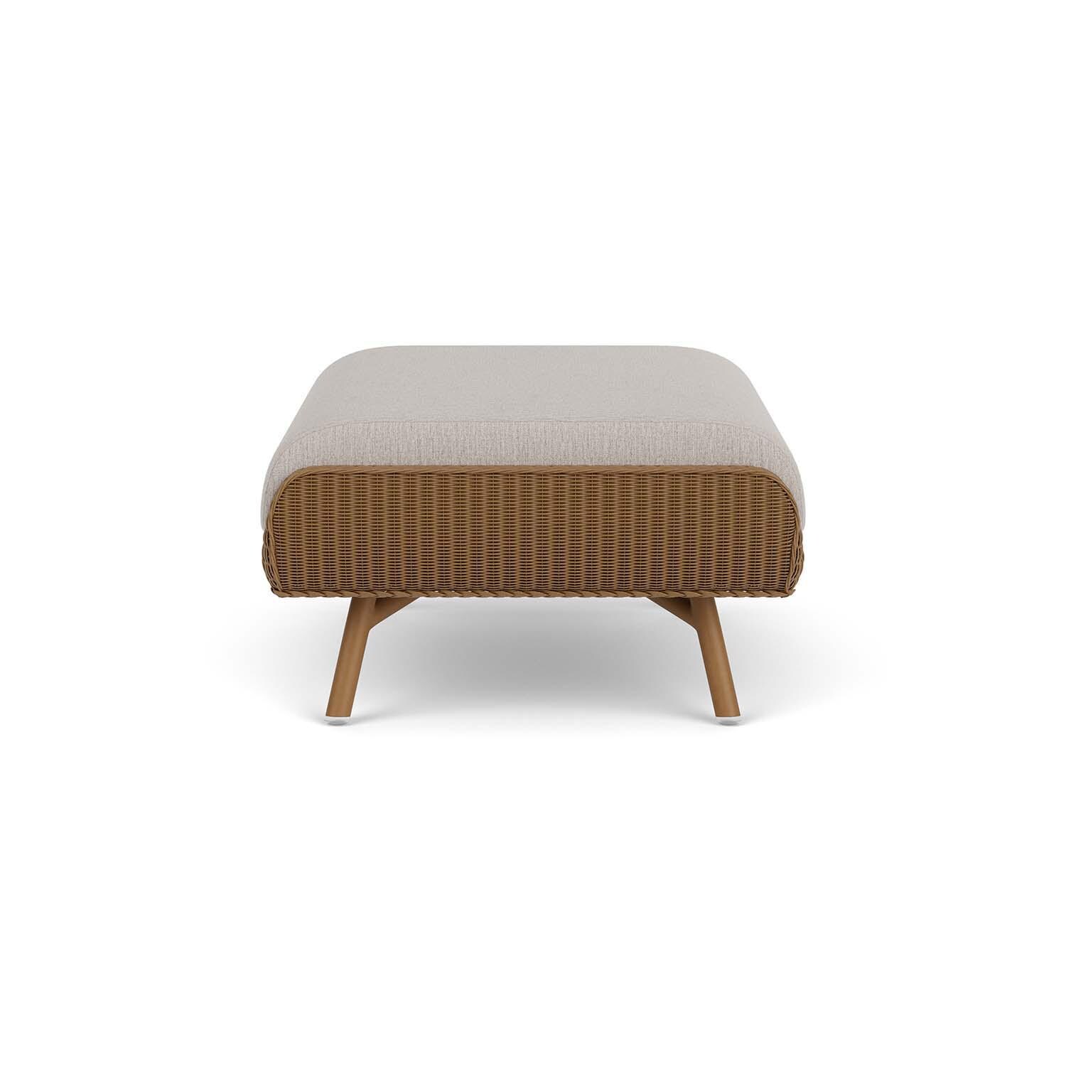 Lloyd Flanders Essence Ottoman W/Remy Cloud Fabric - Hickory Finish - Side thumbnail
