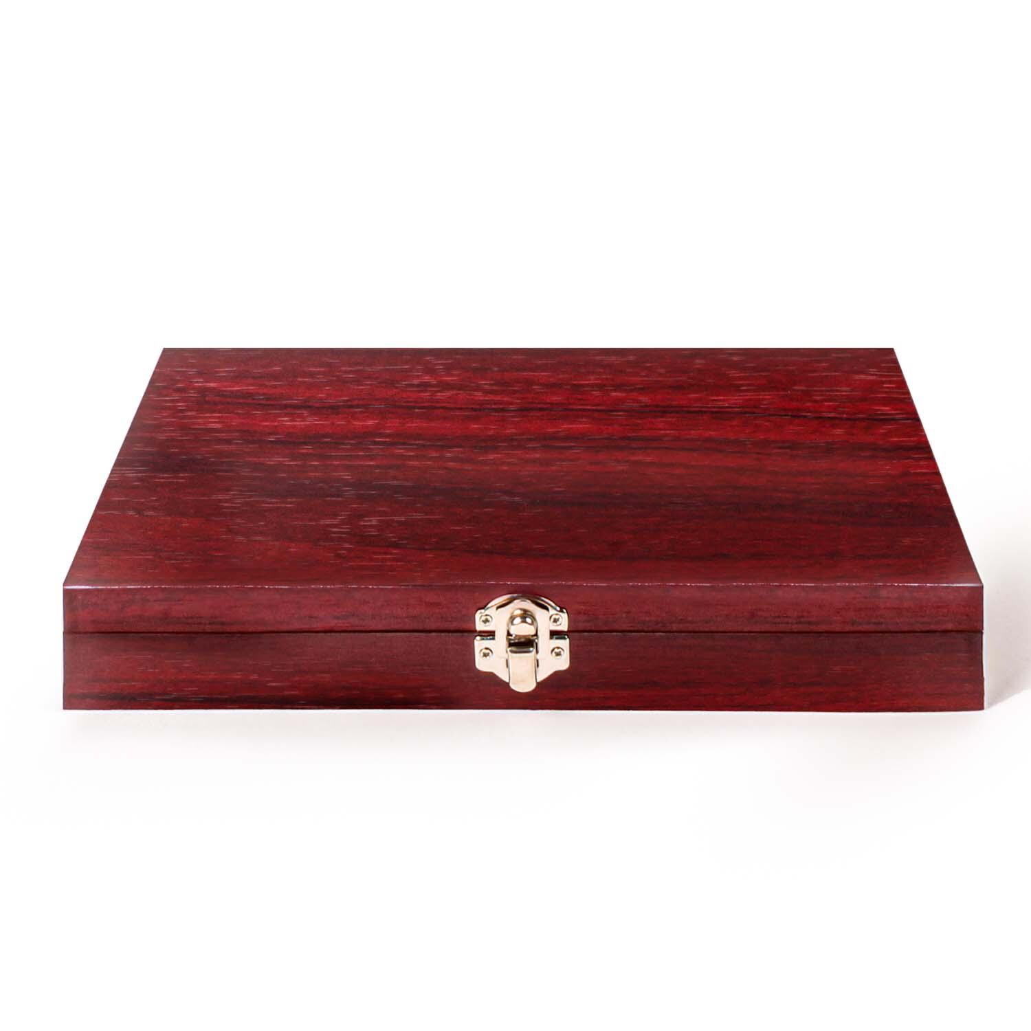 BergHOFF Pakka Wood 14 Pc Stainless Steel Steak Knife Set w/ Wood Cases - Wood Case - White Background thumbnail