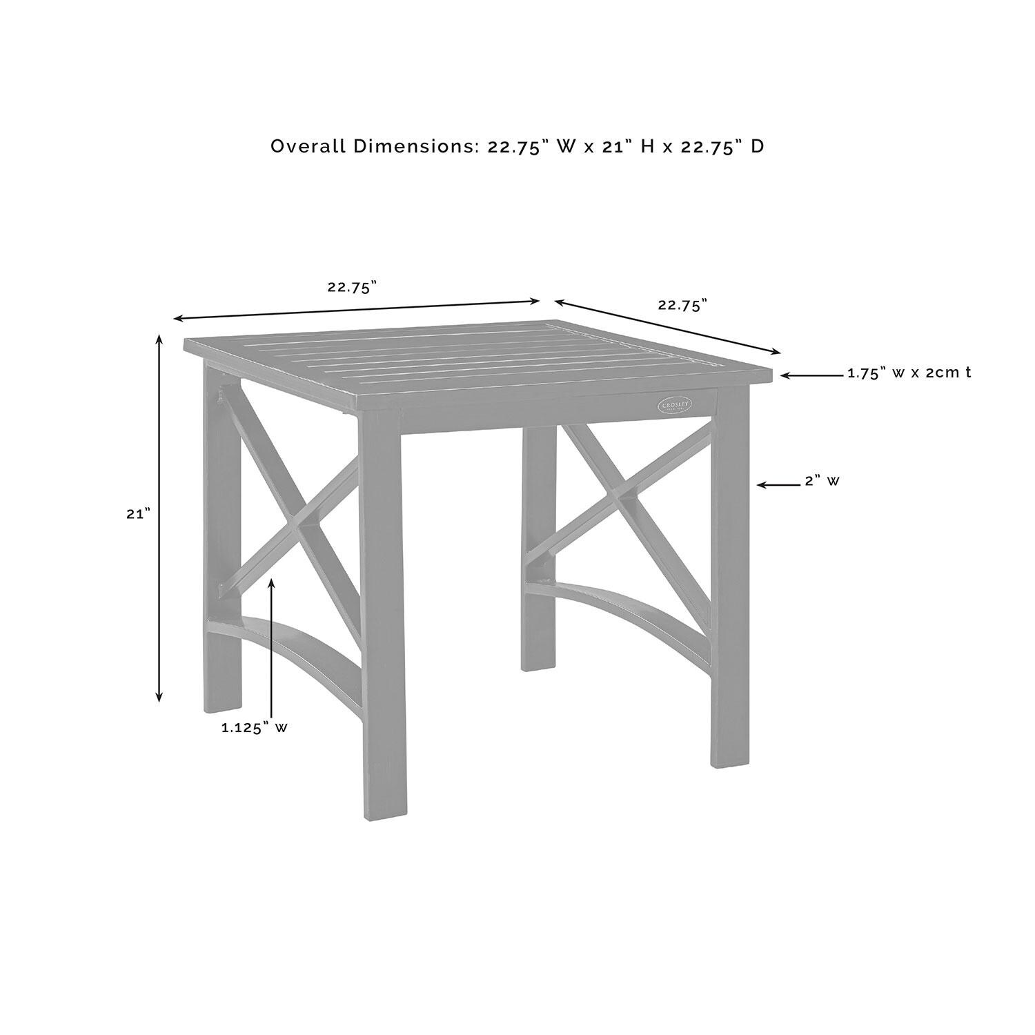Ultimate Patio UP-82267BZ-OL 5Pc Outdoor Sofa Set W/ Fire Table in Oatmeal - Coffee Table Dimensions - Diagram thumbnail