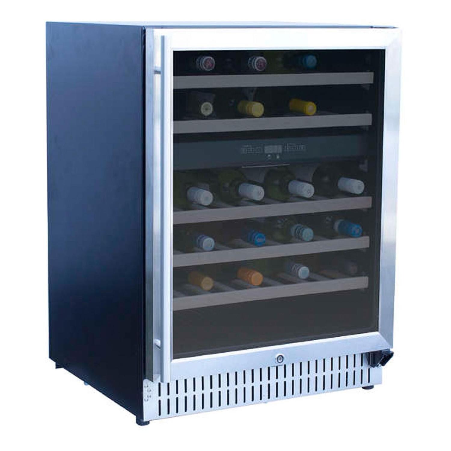 Summerset RFR-24WD 24 Inch Outdoor Rated Dual Zone Wine Cooler - Angled - White Background thumbnail