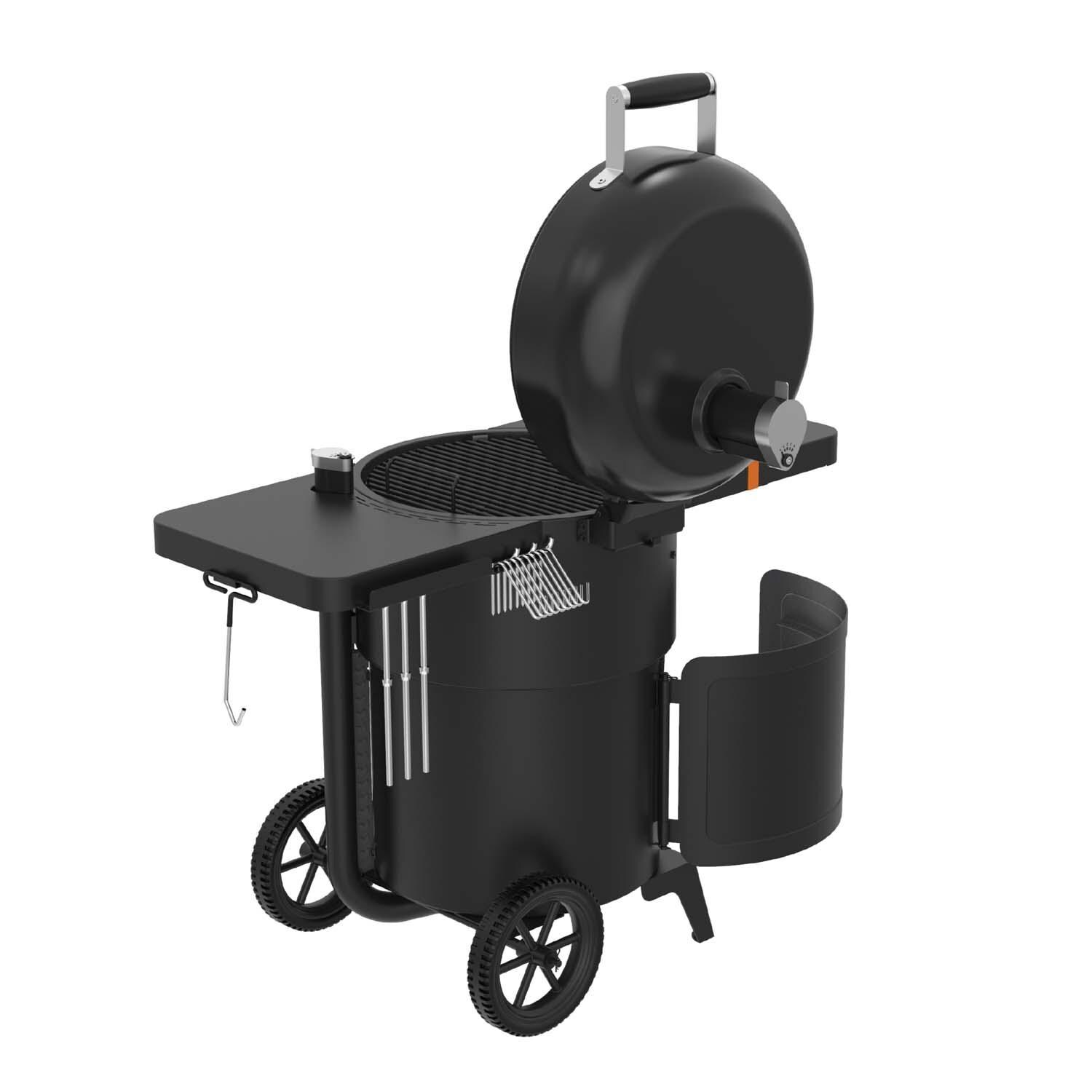 Oklahoma Joe's 25203120 Bronco Drum Smoker & Grill - Back View - White Background thumbnail