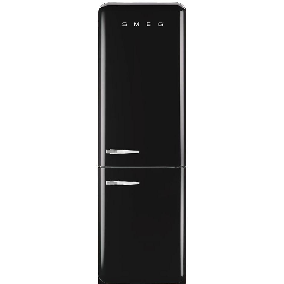 Smeg 50s Retro Style 11.7 Cubic-Foot Refrigerator With Automatic Bottom Freezer - Black - Right Hinge - FAB32UBLRN thumbnail