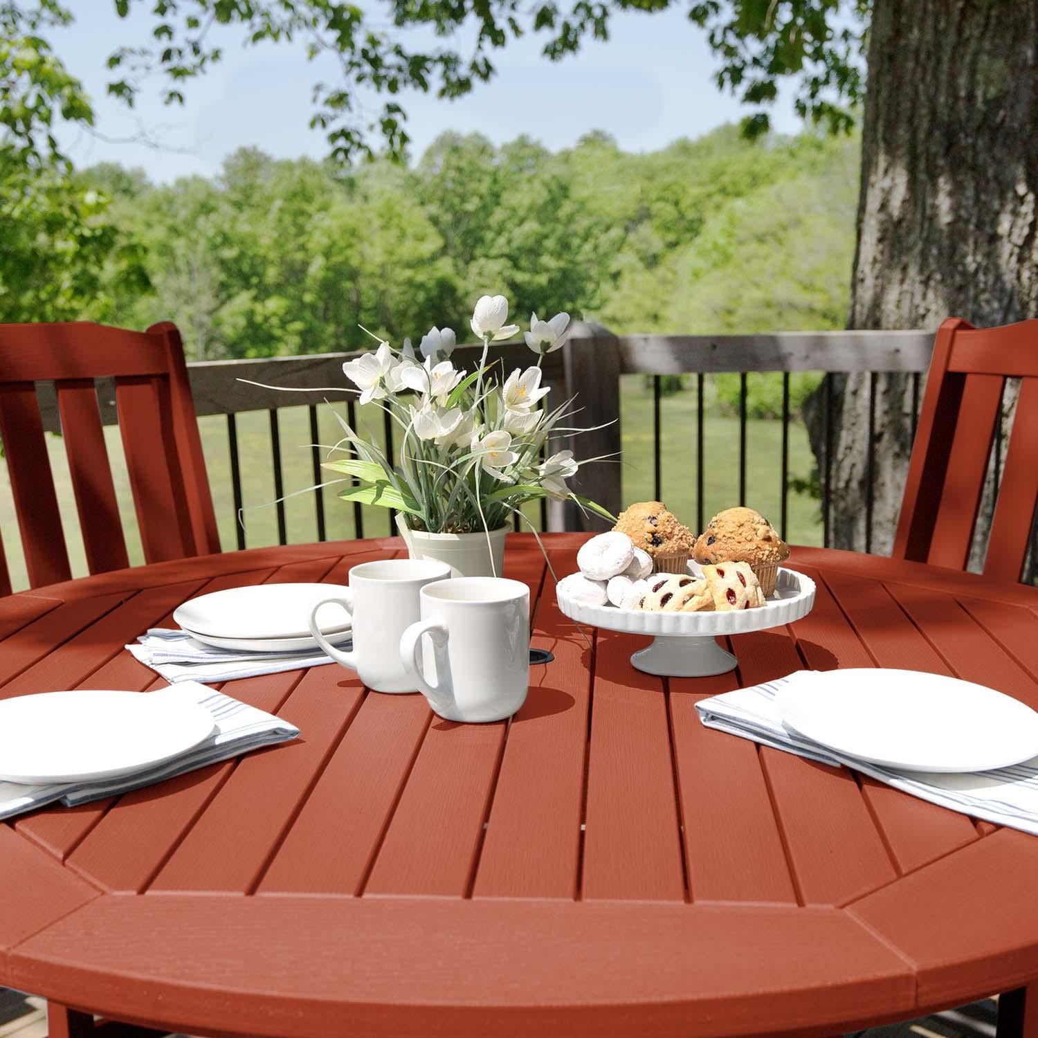 Hart Lane 5 Pc Set Recycled Plastic Counter Height Dining Set In Rustic Red By Lakeview - Detail thumbnail