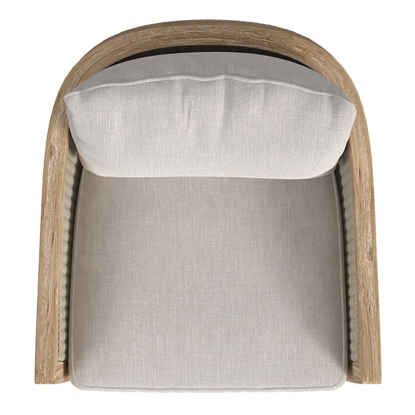 Cambria Teak Club Chair in Light Wood/Canvas Canvas by Sunset West - Top - White Background thumbnail