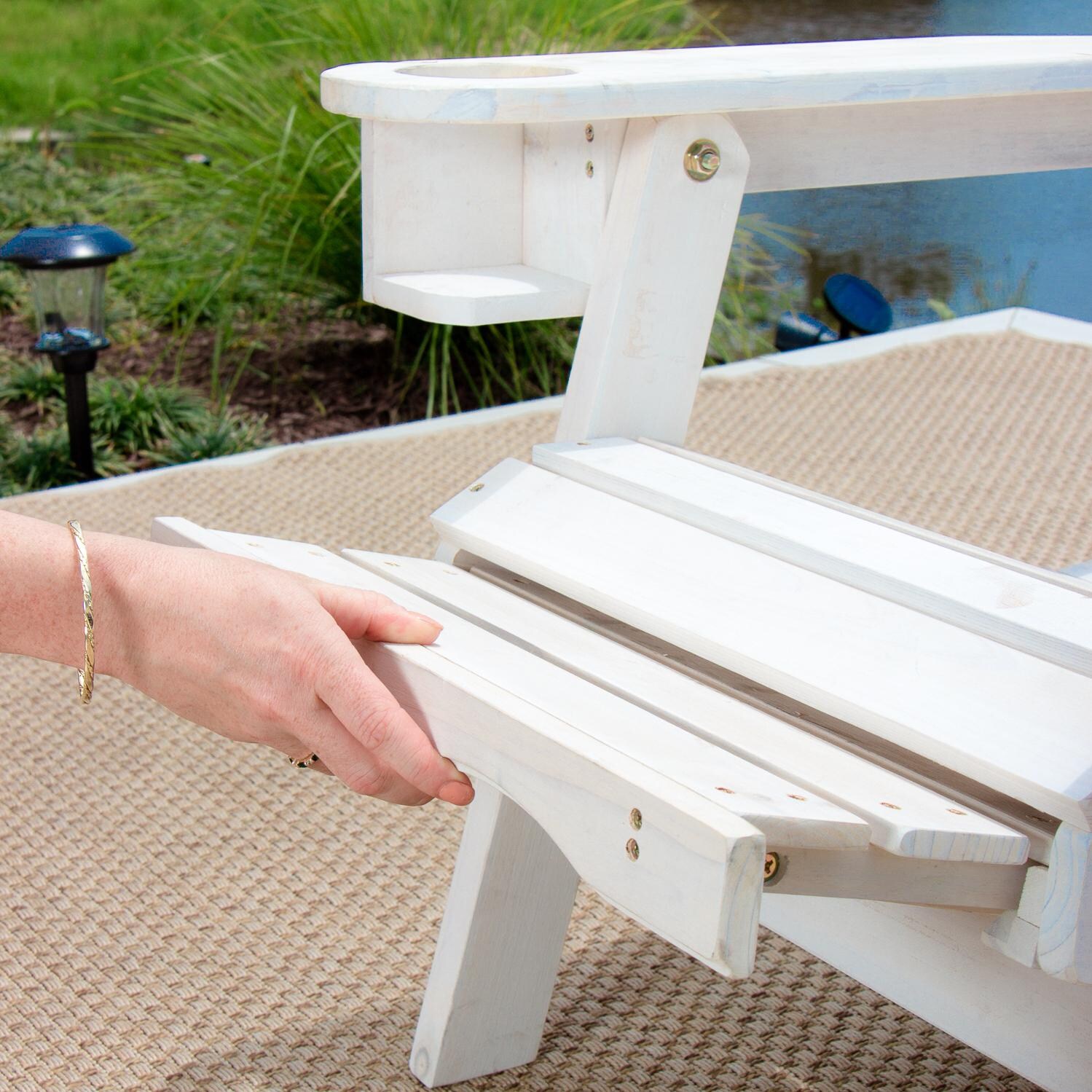 Pelican Hill Wood Adirondack Patio Chair With Pull Out Ottoman Pelican Hill Wood Adirondack Patio Chair With Pull Out Ottoman White Perschoice