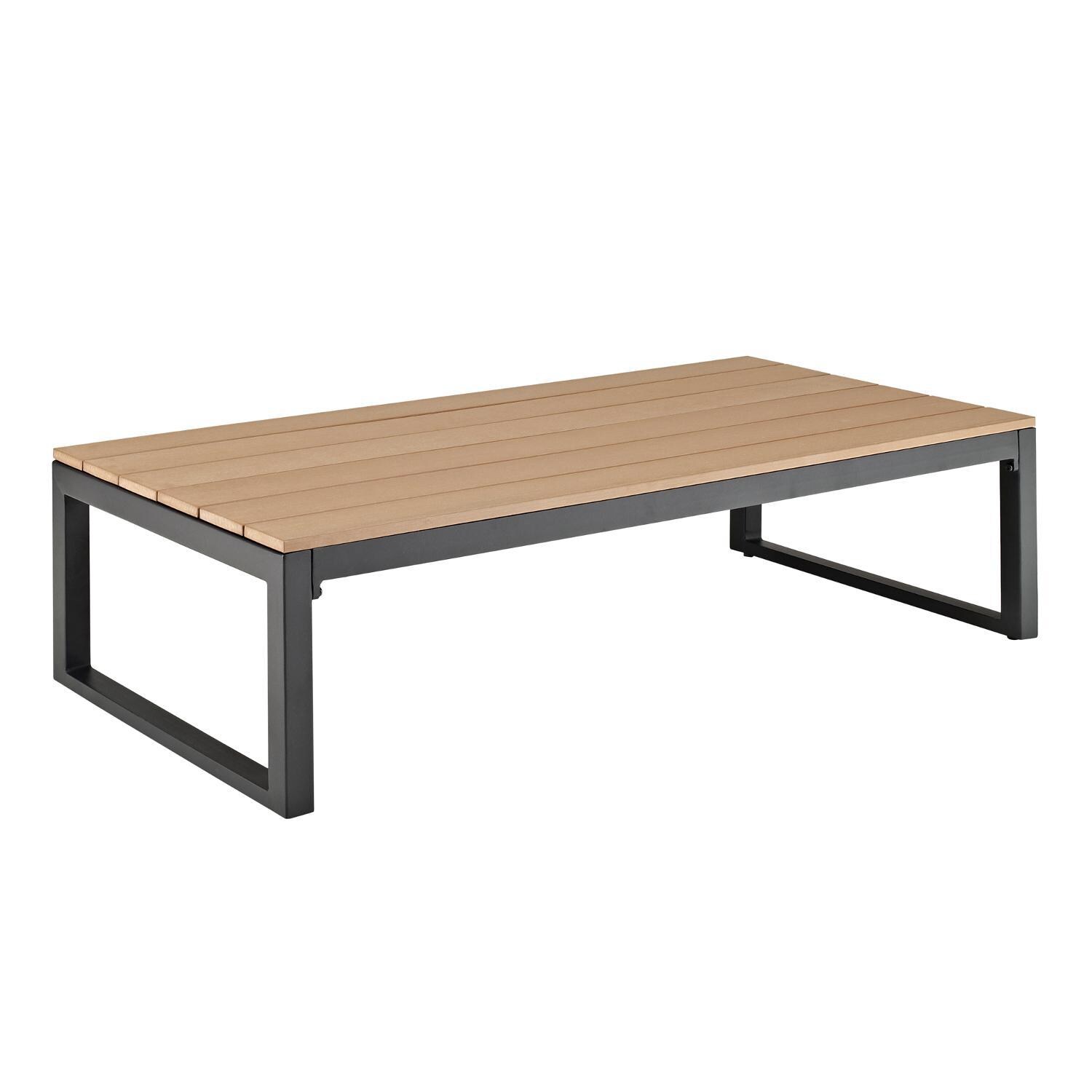 Ultimate Patio Resort Bay 4 Piece Aluminum Patio Sectional Set W/ Natural Cushions - Coffee Table thumbnail